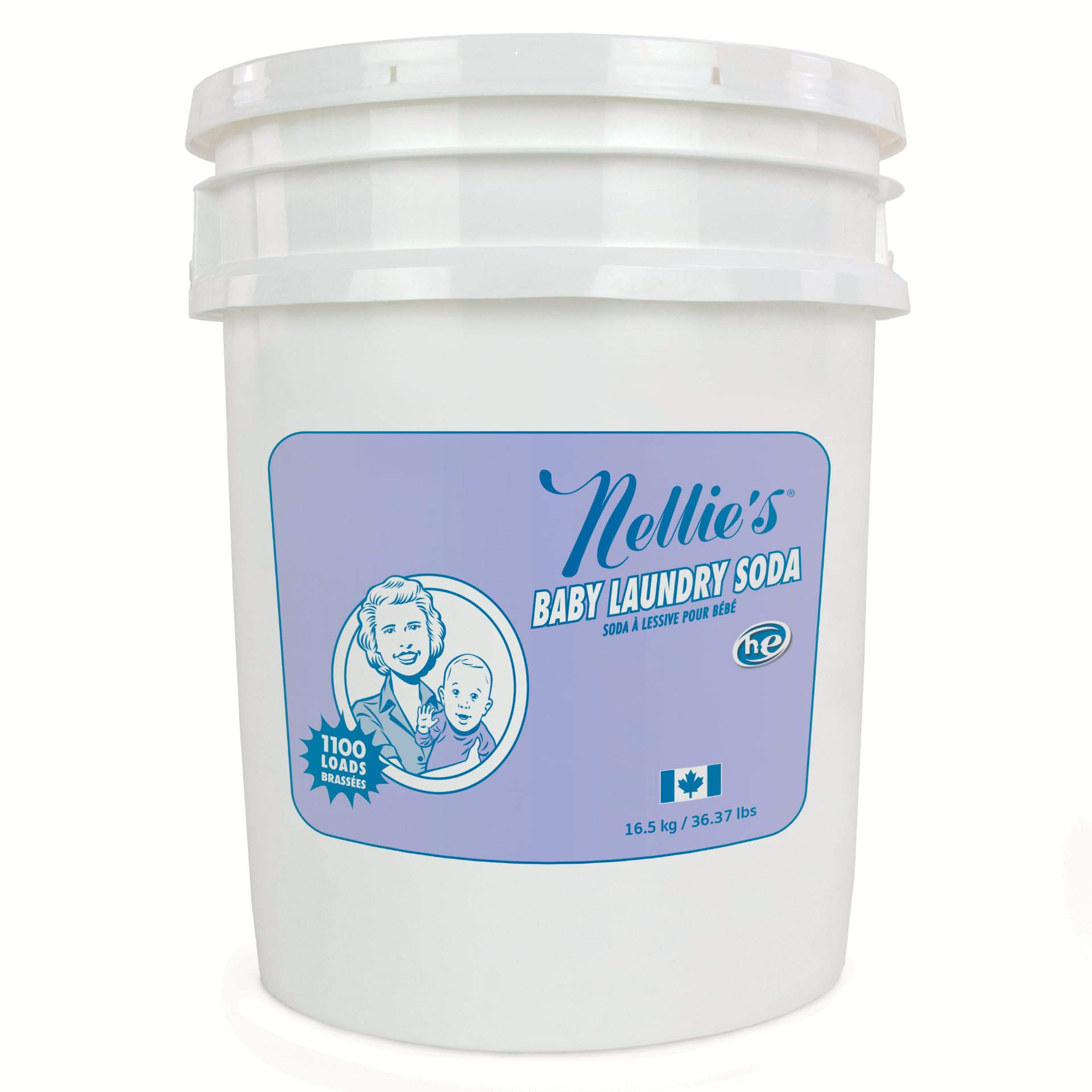 Nellie's Baby Laundry Soda - Hypoallergenic Powdered Laundry Detergent for Babies & Sensitive Skin - 1,110 Loads | Gentle on Newborn Clothes, Diapers & Delicate Fabrics