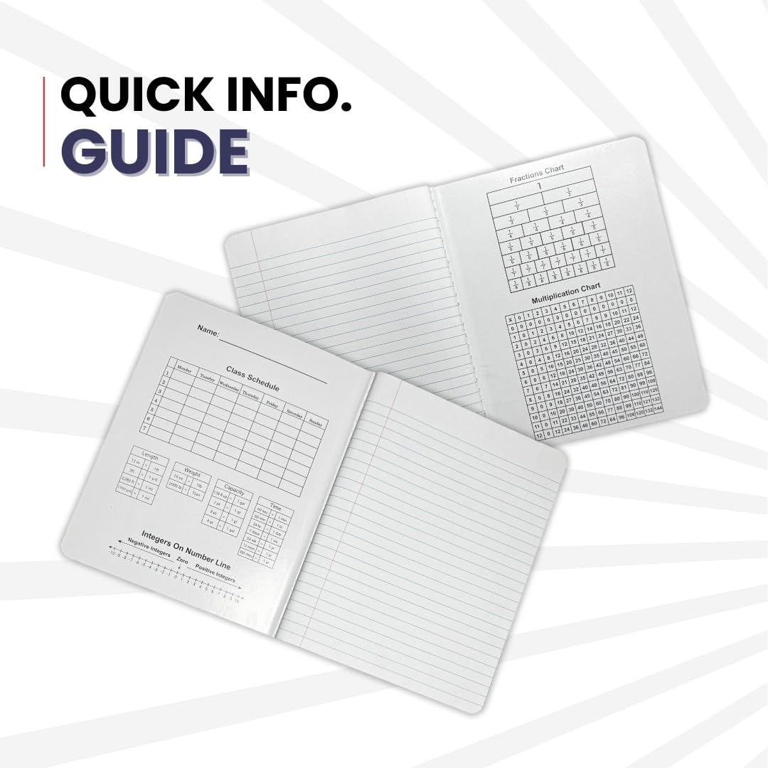 AUKSales Wide Ruled Composition Notebook - 2 Pack, 9.75