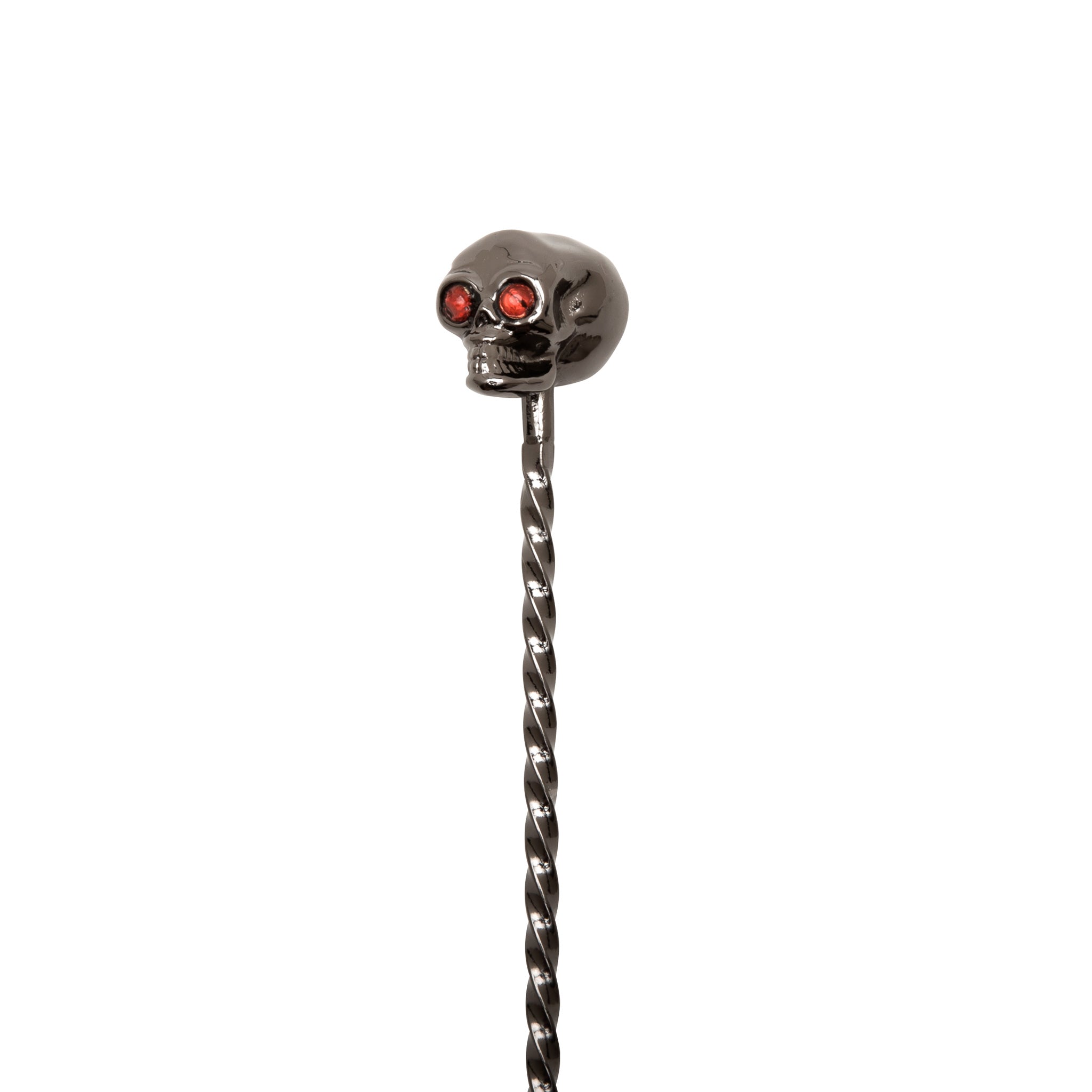 Skull Bar Spoon - Gunmetal Black - 33cm Stainless Steel Cocktail Mixing Tool for Bartenders & Home Bars