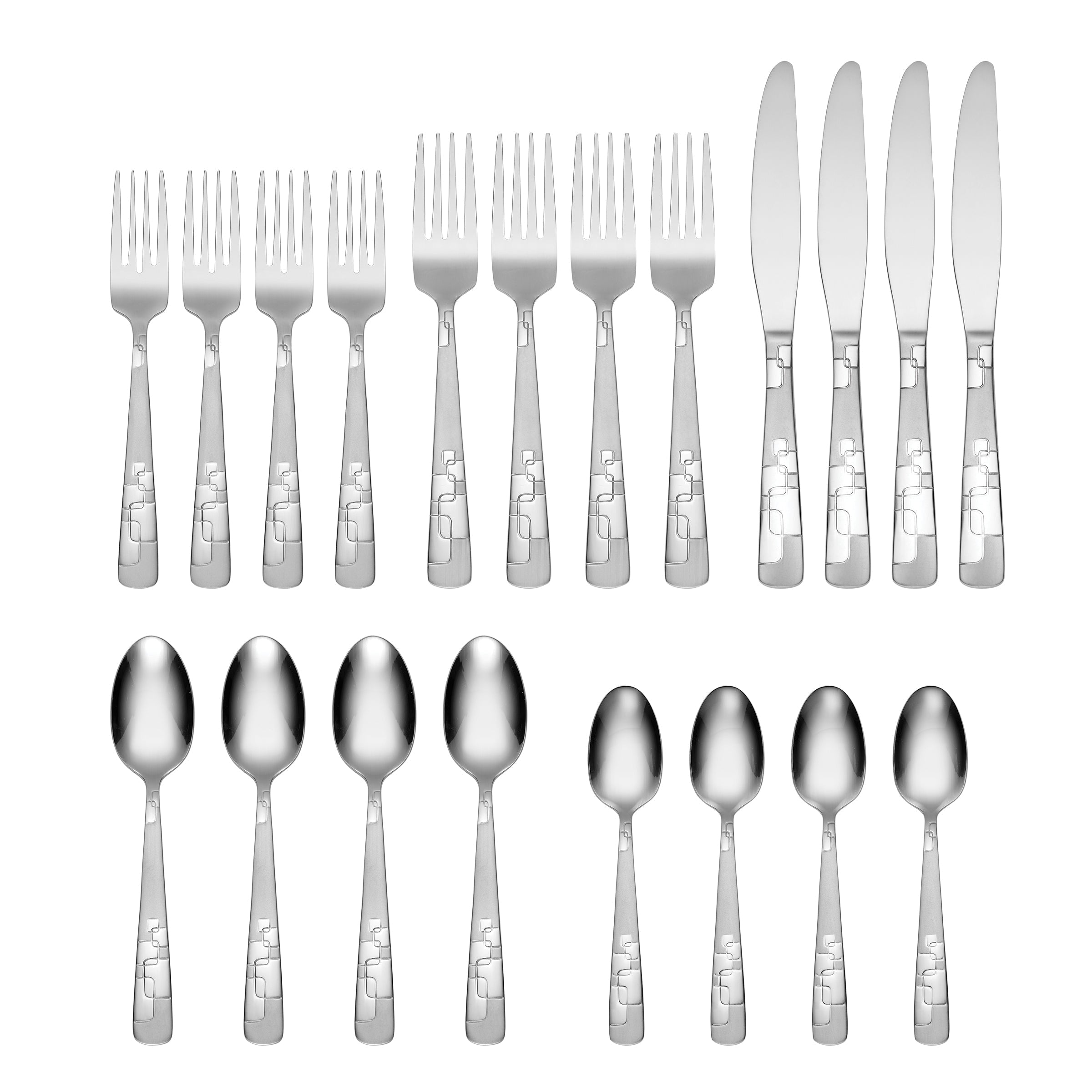 20-Piece Stainless Steel Flatware Set - Elegant Silverware for Dining, Kitchen & Entertaining - Durable & Dishwasher Safe Cutlery Set for Home, Restaurant & Party Use