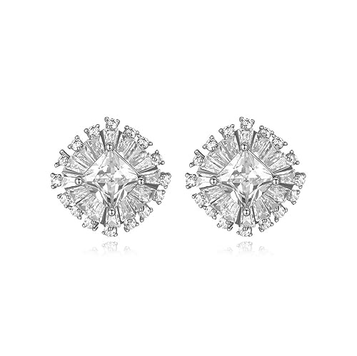 Square Flower White Gold