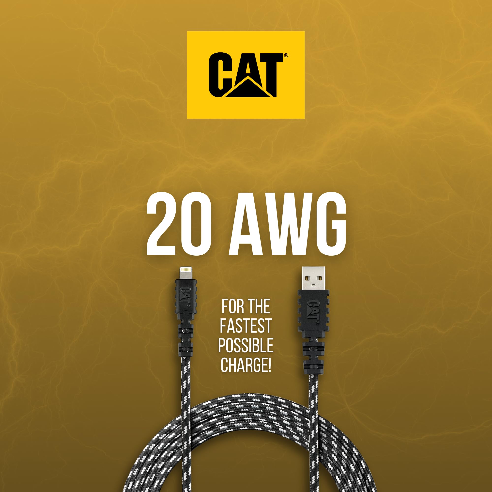 CAT CHARGER CABLE - 10ft MFi Certified Lightning Cable for iPhone & iPad | Fast Charging, Ultra Durable USB-A to Lightning Cable | Perfect for Home, Office & Travel Use