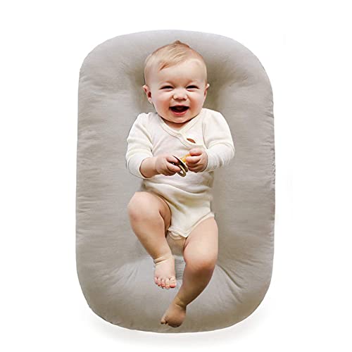 Baby Lounger for Newborns 0-24 Months | Infant Co-Sleeping Nest for Safe Bed Sharing | Soft Newborn Lounger for Boys & Girls (English Apricot) - Perfect for Napping, Breastfeeding & Cuddling