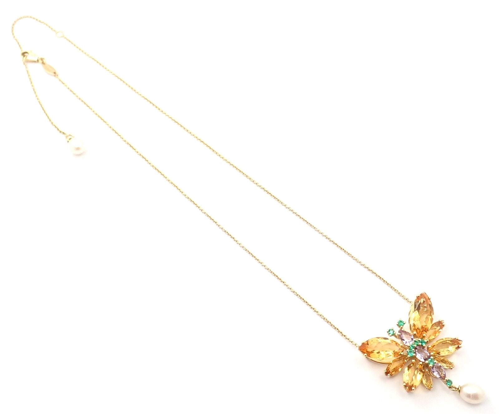 Authentic Dolce & Gabbana 18k Yellow Gold Citrine Butterfly Pendant Necklace - Elegant Spring Jewelry Gift for Women, Perfect for Weddings & Special Occasions