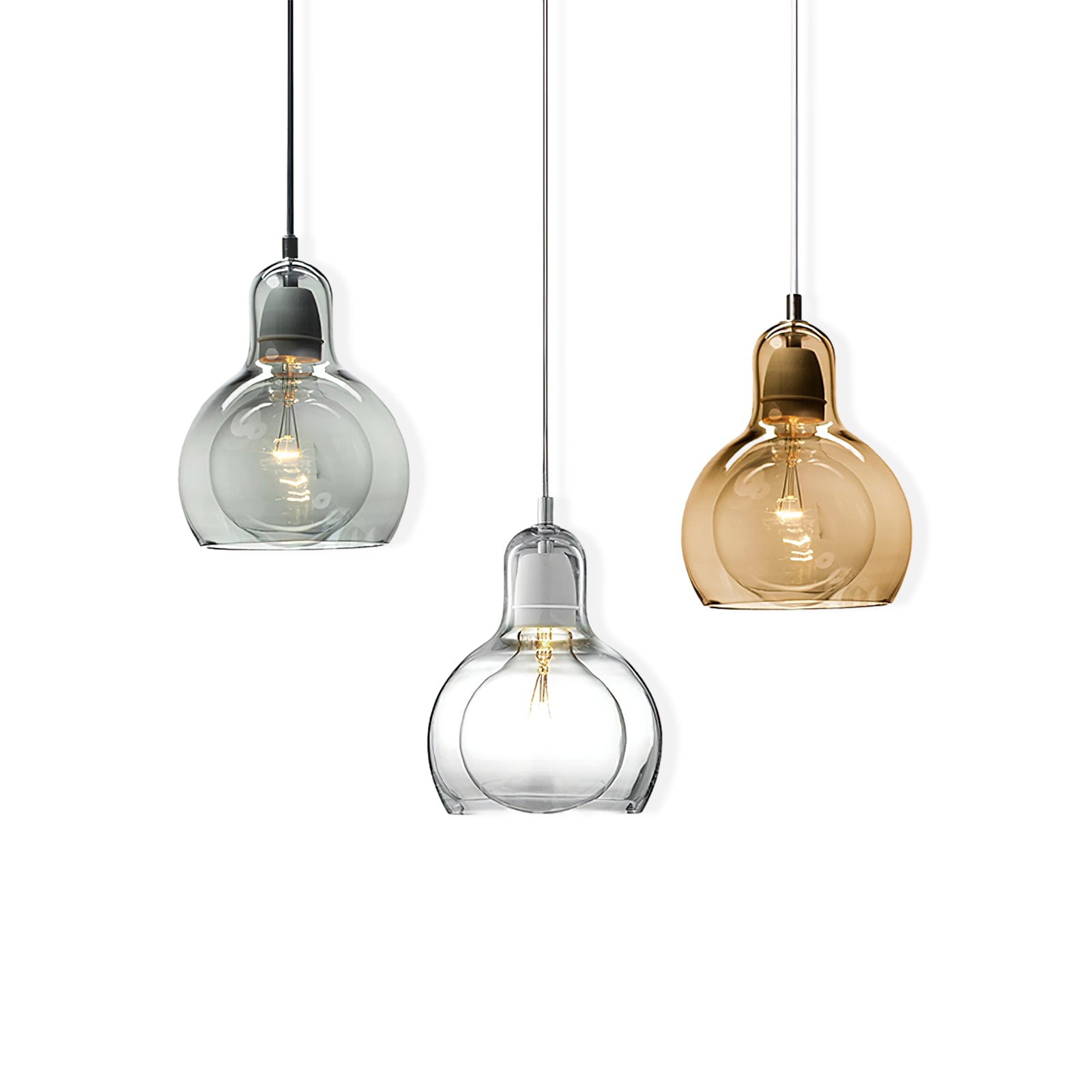 Handmade Glass Gourd Pendant Light - Modern Boho Ceiling Fixture for Living Room, Bedroom & Dining Area Decor