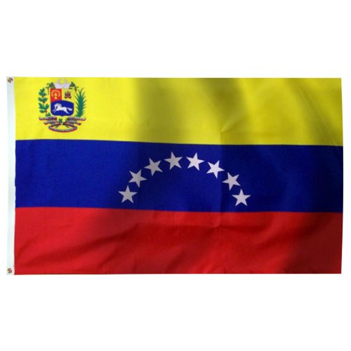 Venezuela Flag with Seal - 6x10 Feet SolarMax Nylon Outdoor Flag - Perfect for Parades, Sporting Events & Patriotic Displays