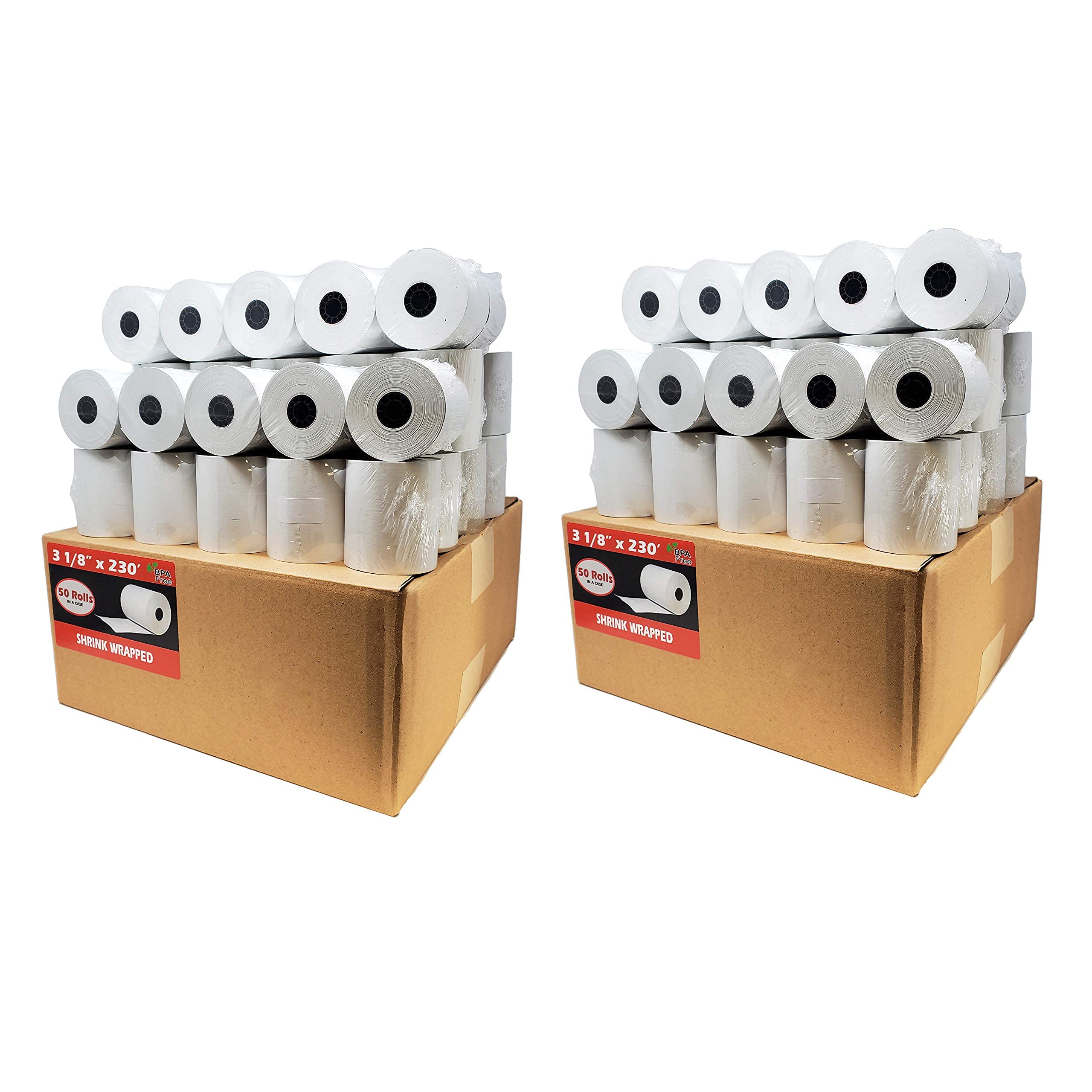 (100 Rolls) 3 1/8 x 230 Premium BPA-Free Thermal Receipt Paper Rolls - 55 GSM German Quality - Compatible with All POS Systems & Cash Registers - Ideal for Retail Stores, Restaurants & Small Businesses