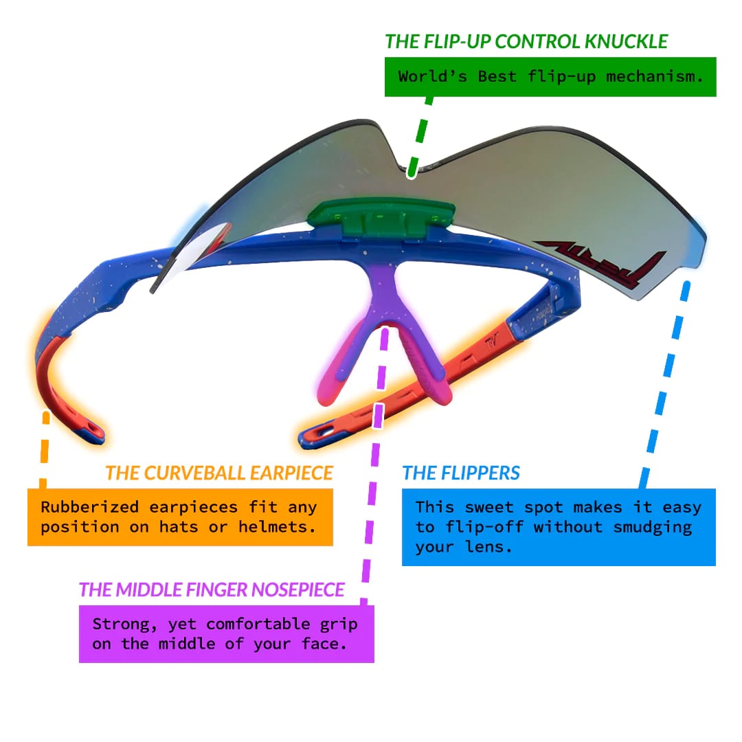 Pit Viper The Flip Offs All Star Sunglasses - Polarized Sports & Outdoor Shades for Running, Cycling, and Hiking - UV Protection Wrap-Around Frames