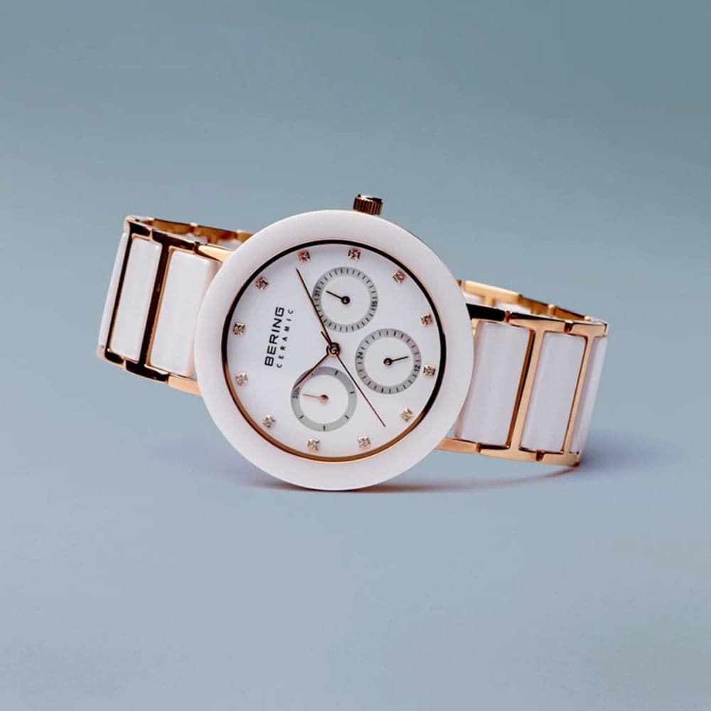 BERING 11438-766 White Ceramic Women's Watch - Elegant & Durable Timepiece for Everyday Wear, Office & Special Occasions