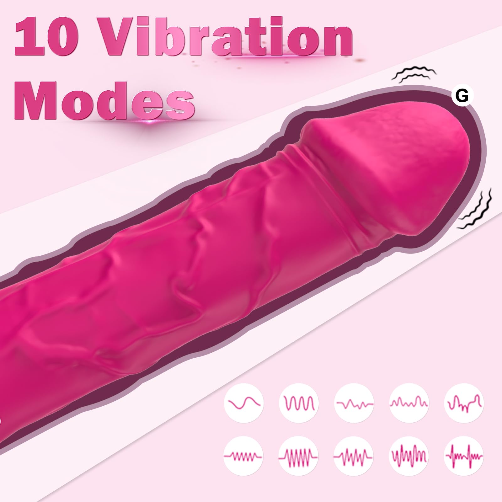BGGOOD Realistic G-Spot Dildo Vibrator with 10 Powerful Vibration Modes - High Frequency Clitoral Stimulator for Women, Pink Adult Sex Toy for Solo Play & Couples Pleasure