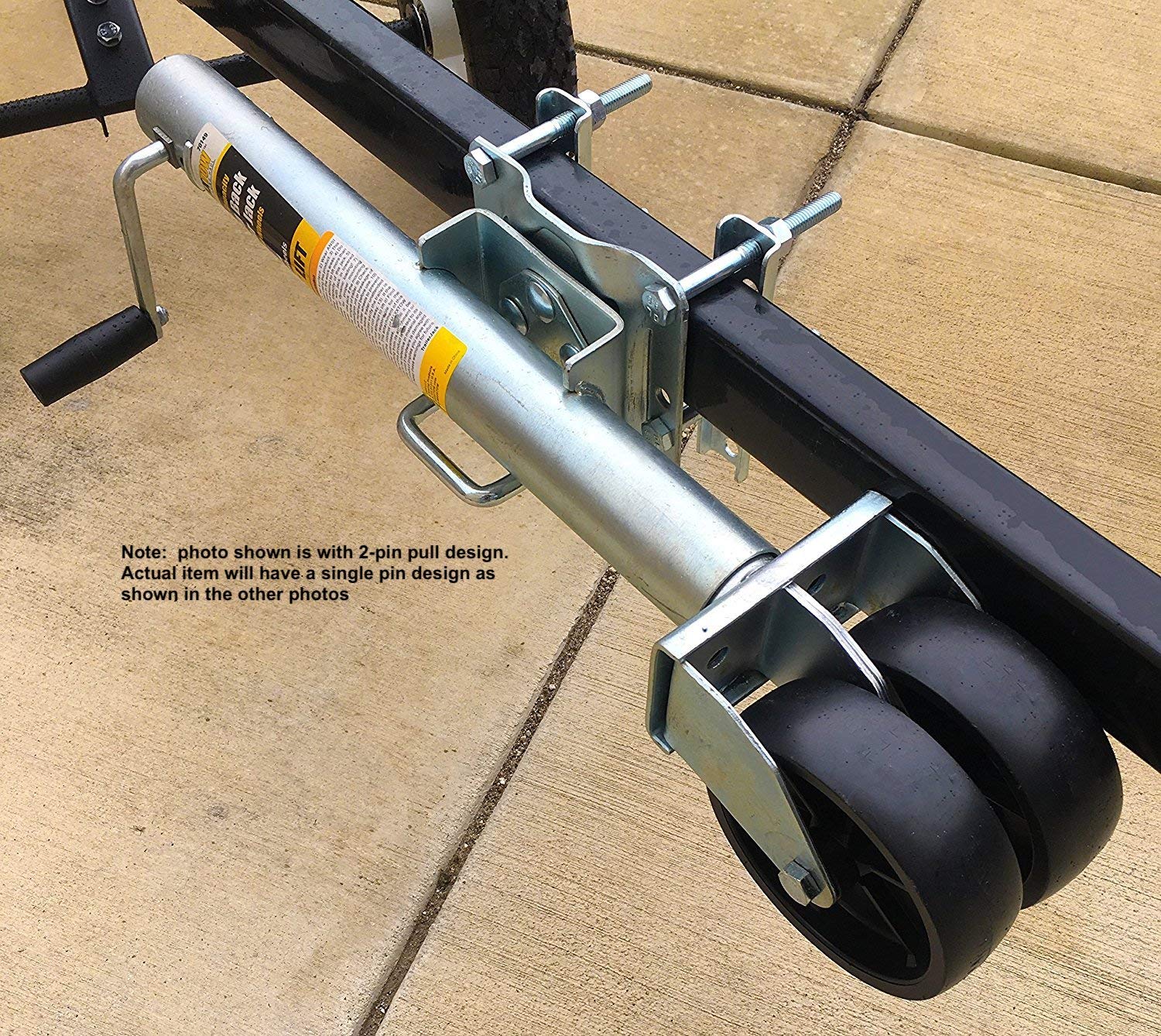 MaxxHaul 70149 Heavy Duty Trailer Jack with Dual Wheels - 1500 lbs Capacity, Adjustable 26.5
