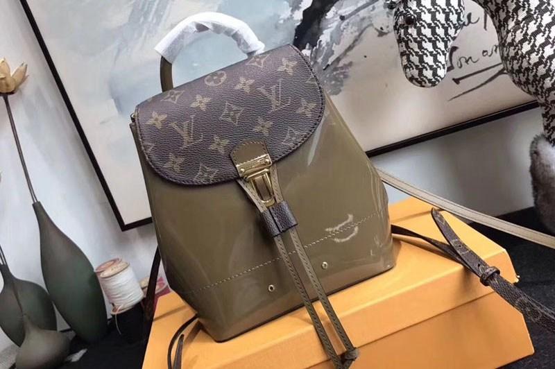 LV Monogram Patent Leather Backpack for Women - Stylish Travel & Work Bag for Hot Springs, Gym, and Daily Commute