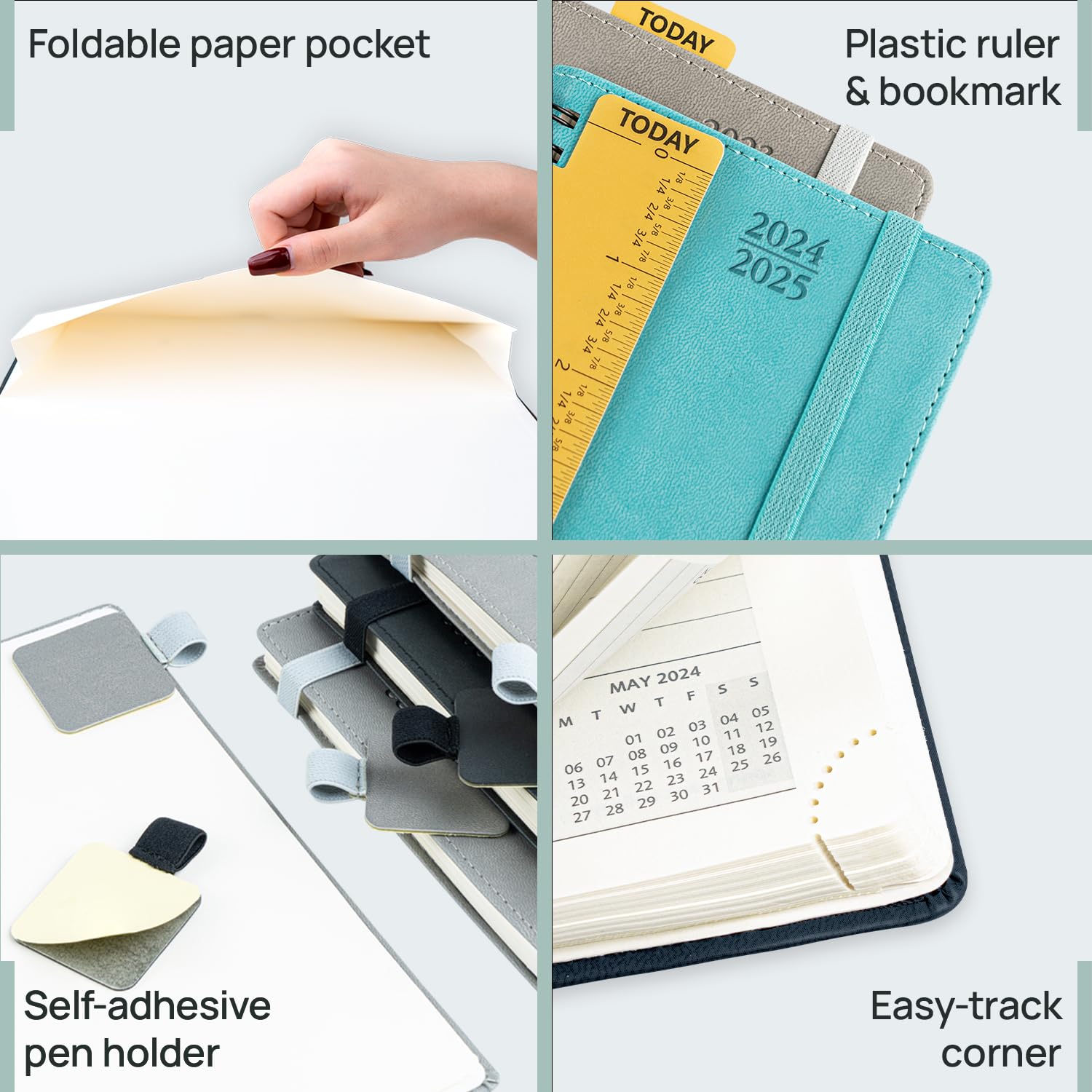 POPRUN 2024-2025 Monthly Planner - 18-Month Pocket Calendar (July 2024 - Dec 2025) - 4