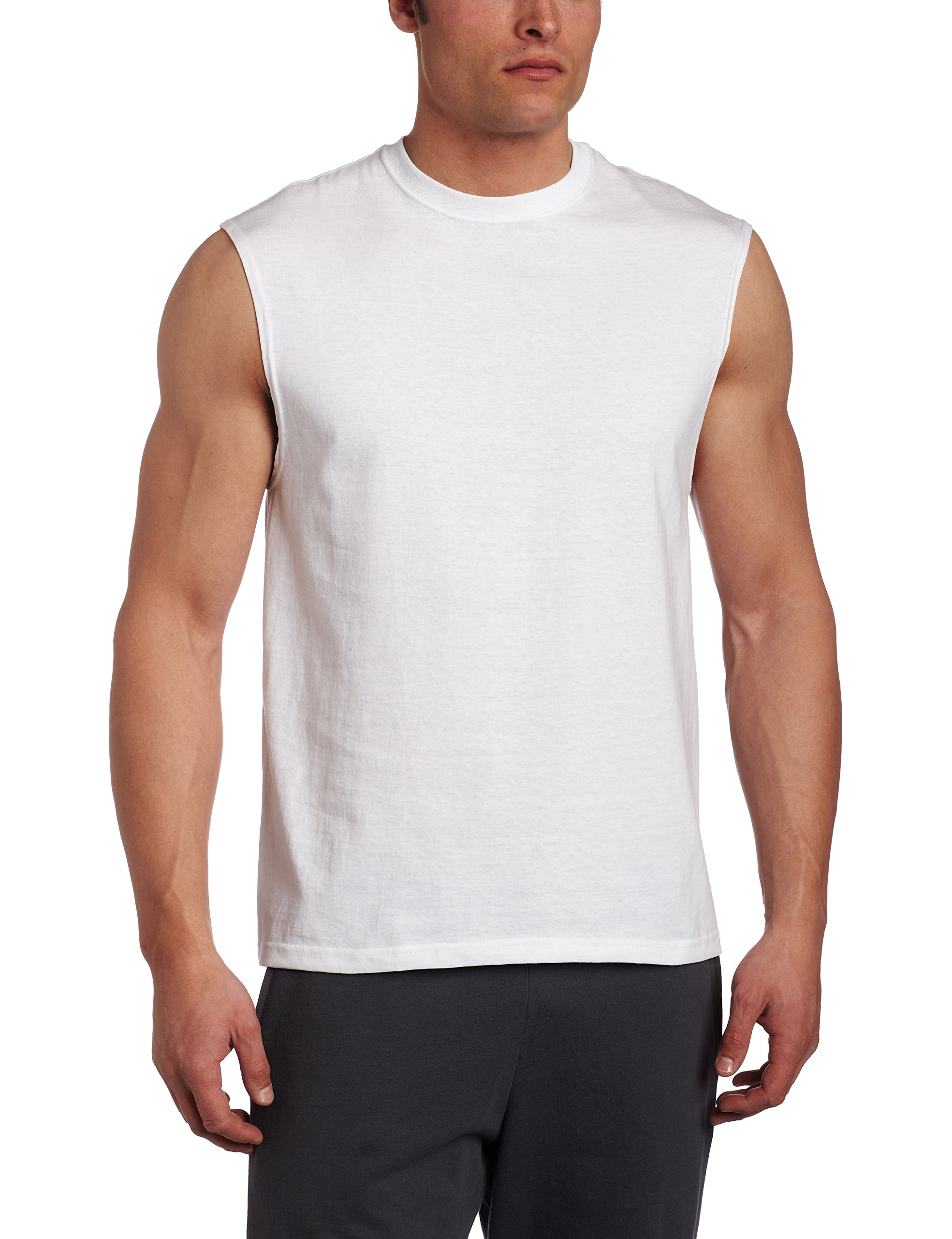 Russell Athletic Men's Cotton Performance Sleeveless Muscle T-Shirts - Gym Workout, Running & Athletic Training Shirt for Active Men