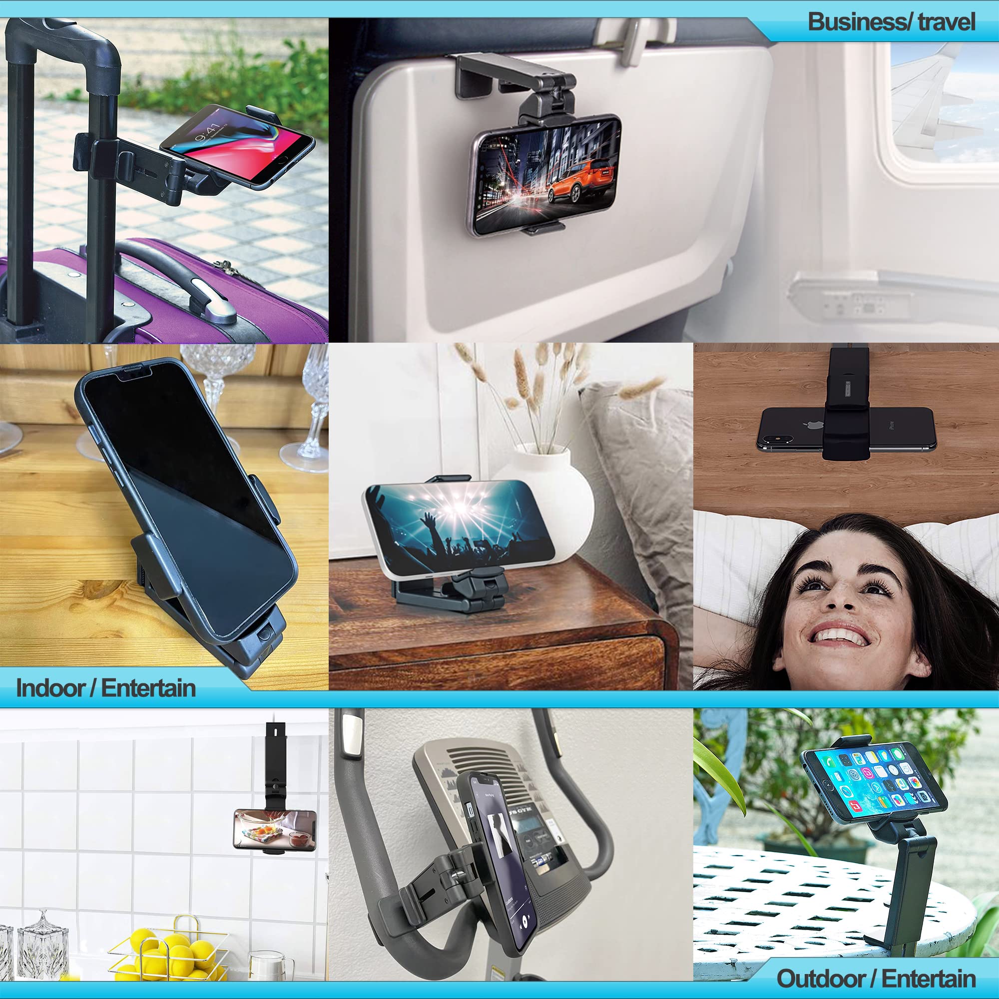 Universal Seat Back Tray Table with Phone Holder - Adjustable Airplane Travel Organizer for iPhone & Android - Pink Butterfly Design - Perfect for In-Flight Entertainment, Snacks & Work on Planes, Trains & Cars