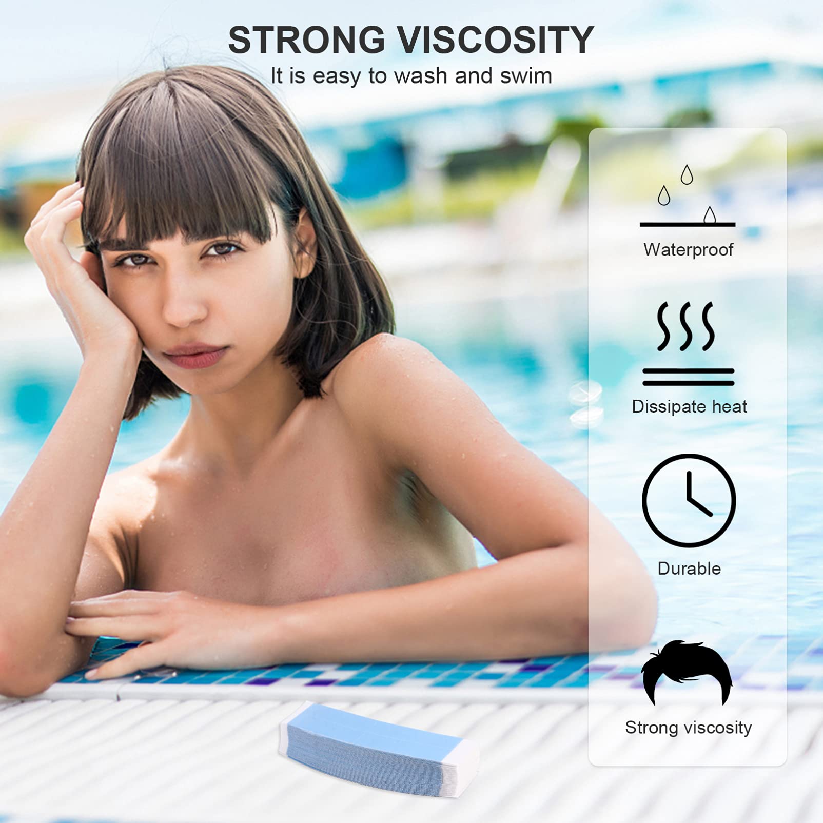 36pcs Double Sided Wig Tape - Strong Hold Lace Front Adhesive Strips for Wigs, Toupees & Hairpieces | Secure All-Day Wear for Cosplay, Costumes & Daily Use