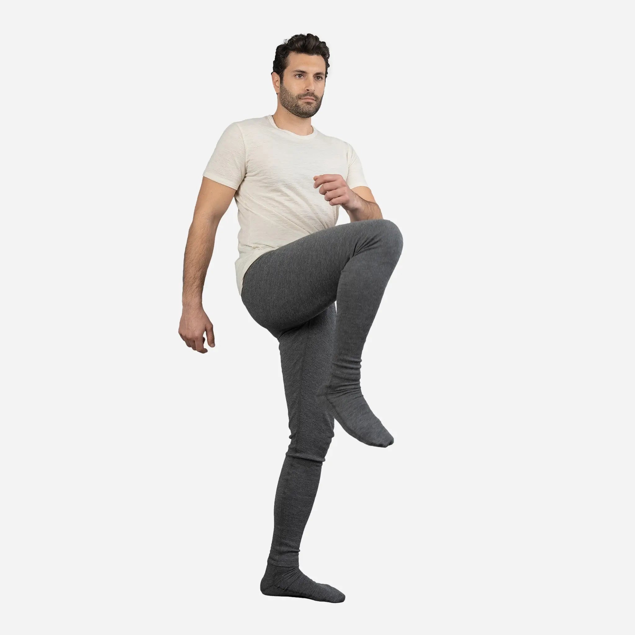 Premium Men's Alpaca Wool Leggings - 300 Lightweight Thermal Base Layer for Hiking, Skiing & Winter Sports - Soft & Breathable Cold Weather Underwear