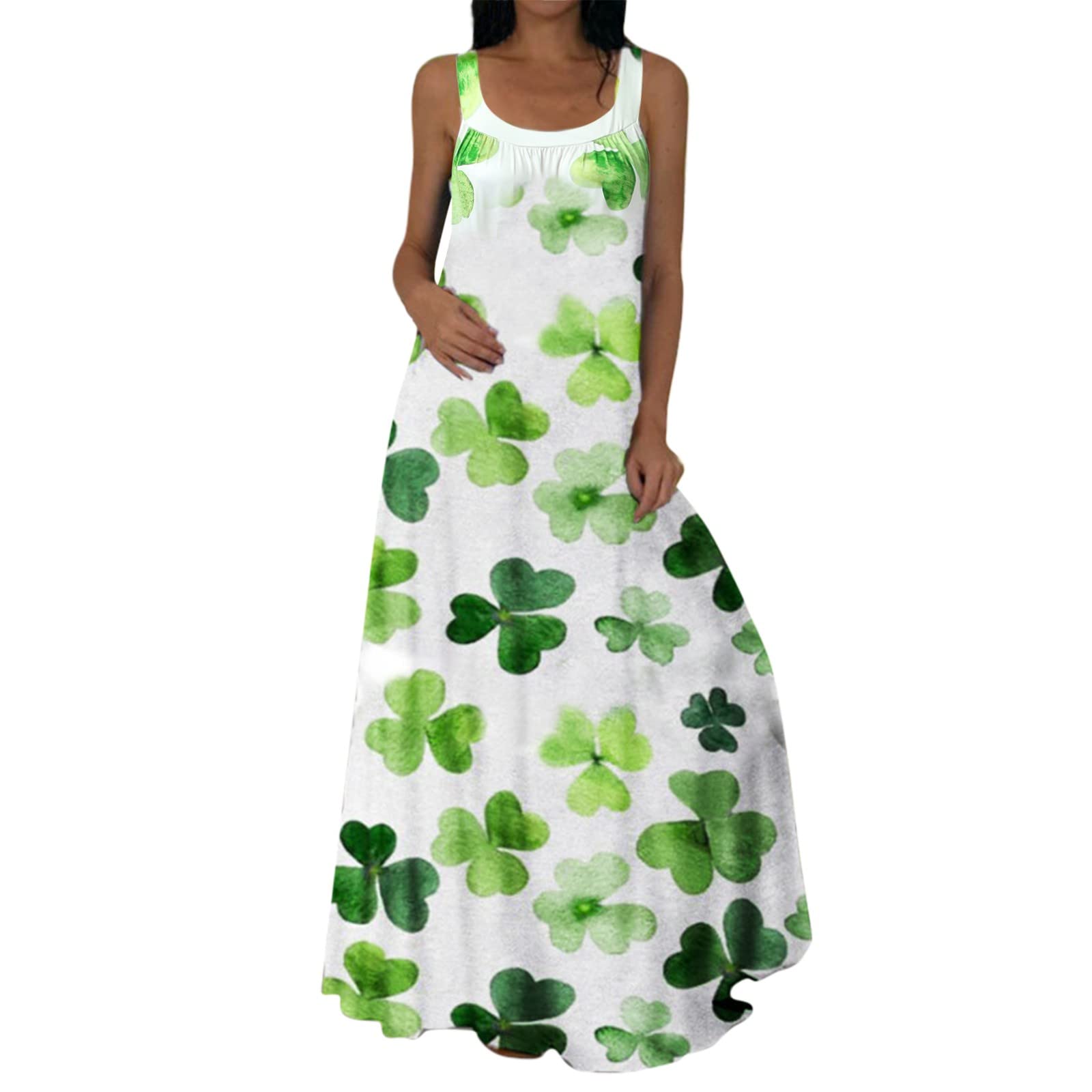 Fankle Women's Summer Casual Short Sleeve Loose Tie Dye Print Maxi Dress - Flowy Long Boho Dress for Beach, Vacation & Everyday Wear