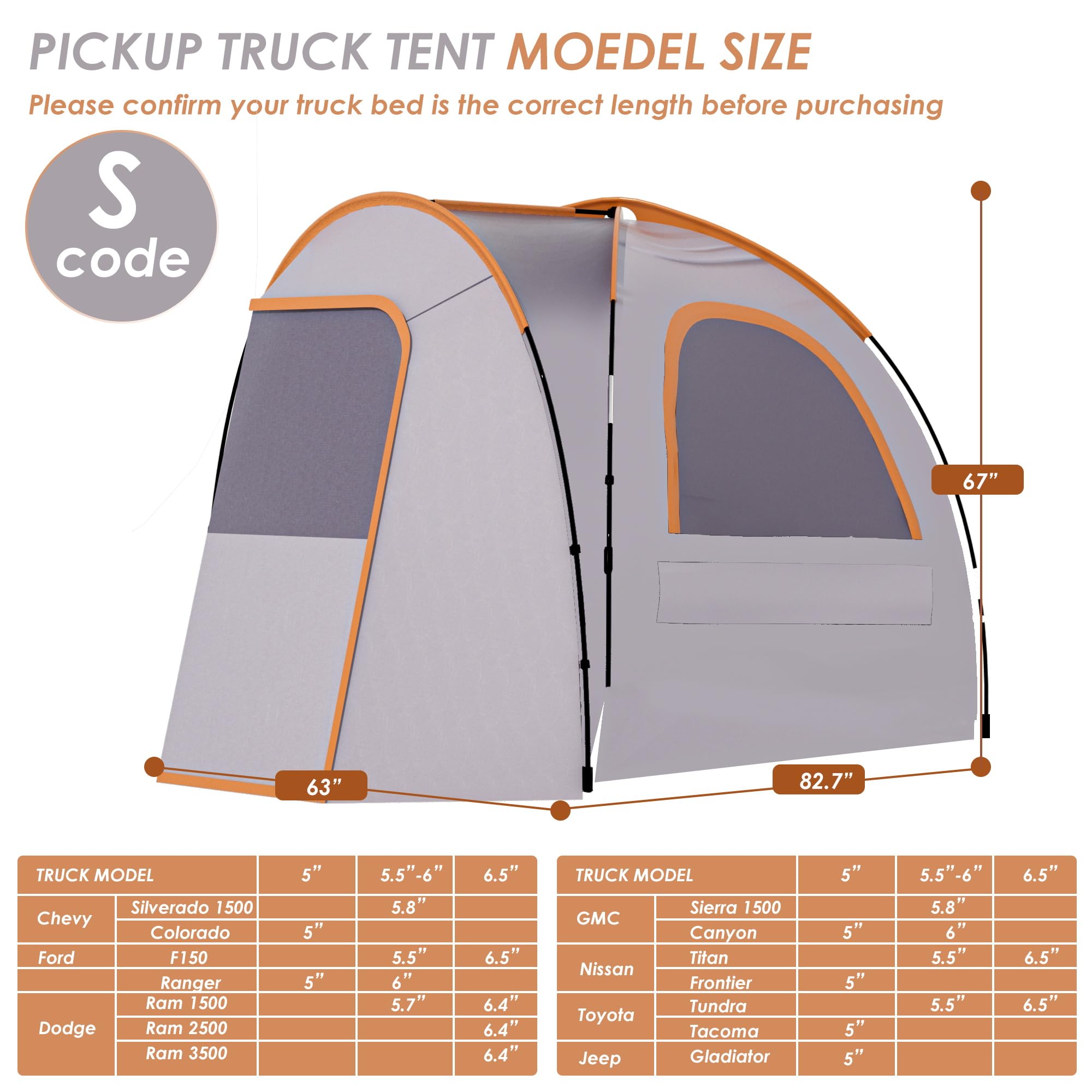 **Automatic Truck Bed Tent - Quick & Easy Setup for 4.9' to 6.8' Pickup Trucks | Portable Outdoor Camping Tent with Beach Mat, Shoe Bag & Storage Bag | Perfect for Beach Trips, Road Adventures & Family Camping**