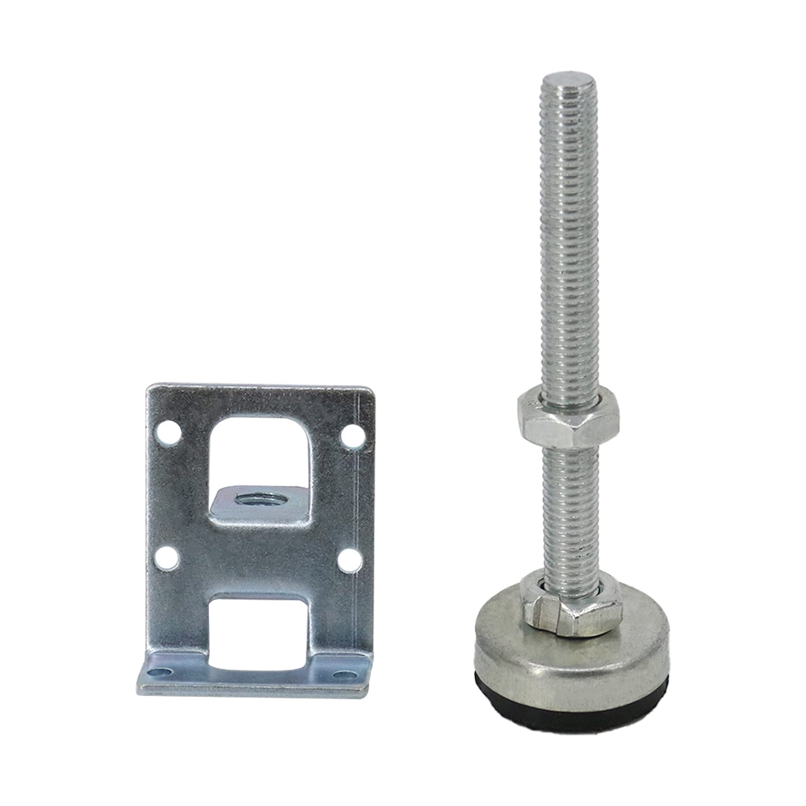 4 Pack Heavy Duty Adjustable L-Shaped Furniture Leveling Feet with Lock Nuts - Perfect for Cabinets, Workbenches, Shelving Units & More | Ideal for Uneven Floors & Wobbly Furniture Stabilization