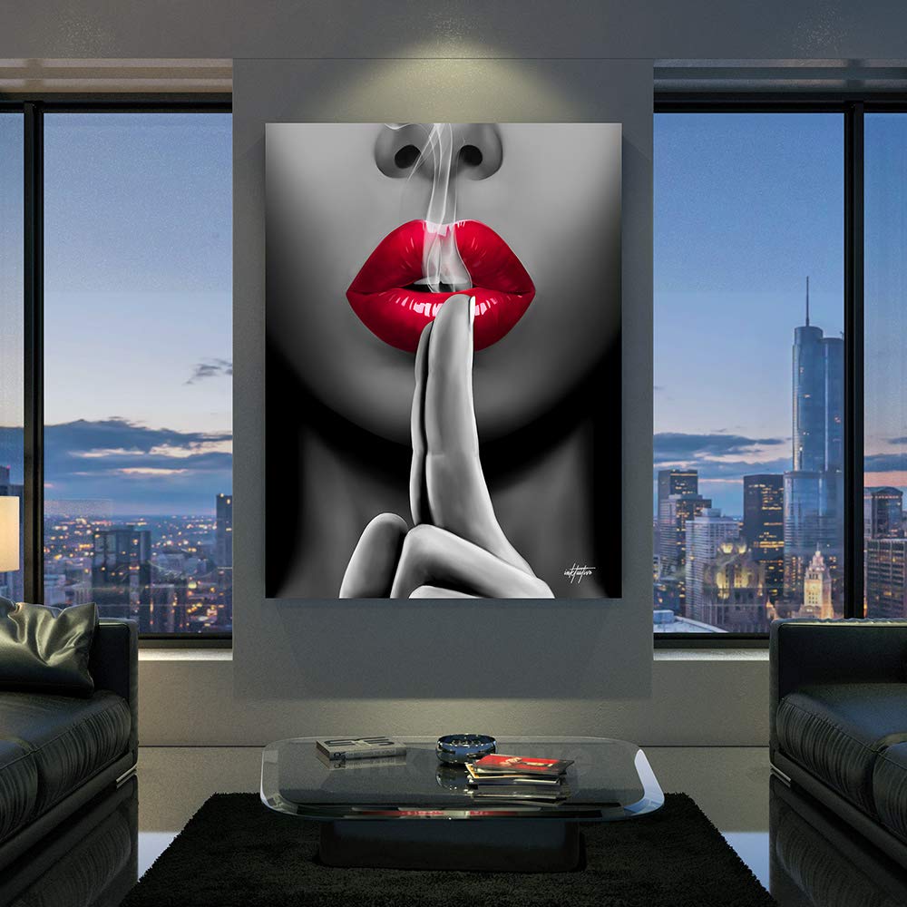 Inktuitive 'Smoldering Kiss' Motivational Canvas Wall Art for Home & Office - 40x30 Inch Inspirational Decor, Durable Frameless Print - Perfect for Living Room, Bedroom or Workspace Decor