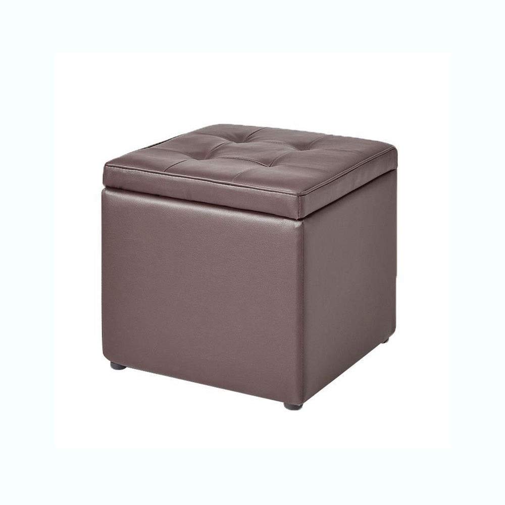 Multifunctional Leather Storage Stool with Lid - Shoe Bench, Toy Organizer, Sofa Stool - Perfect for Entryway, Living Room & Bedroom (Color A)