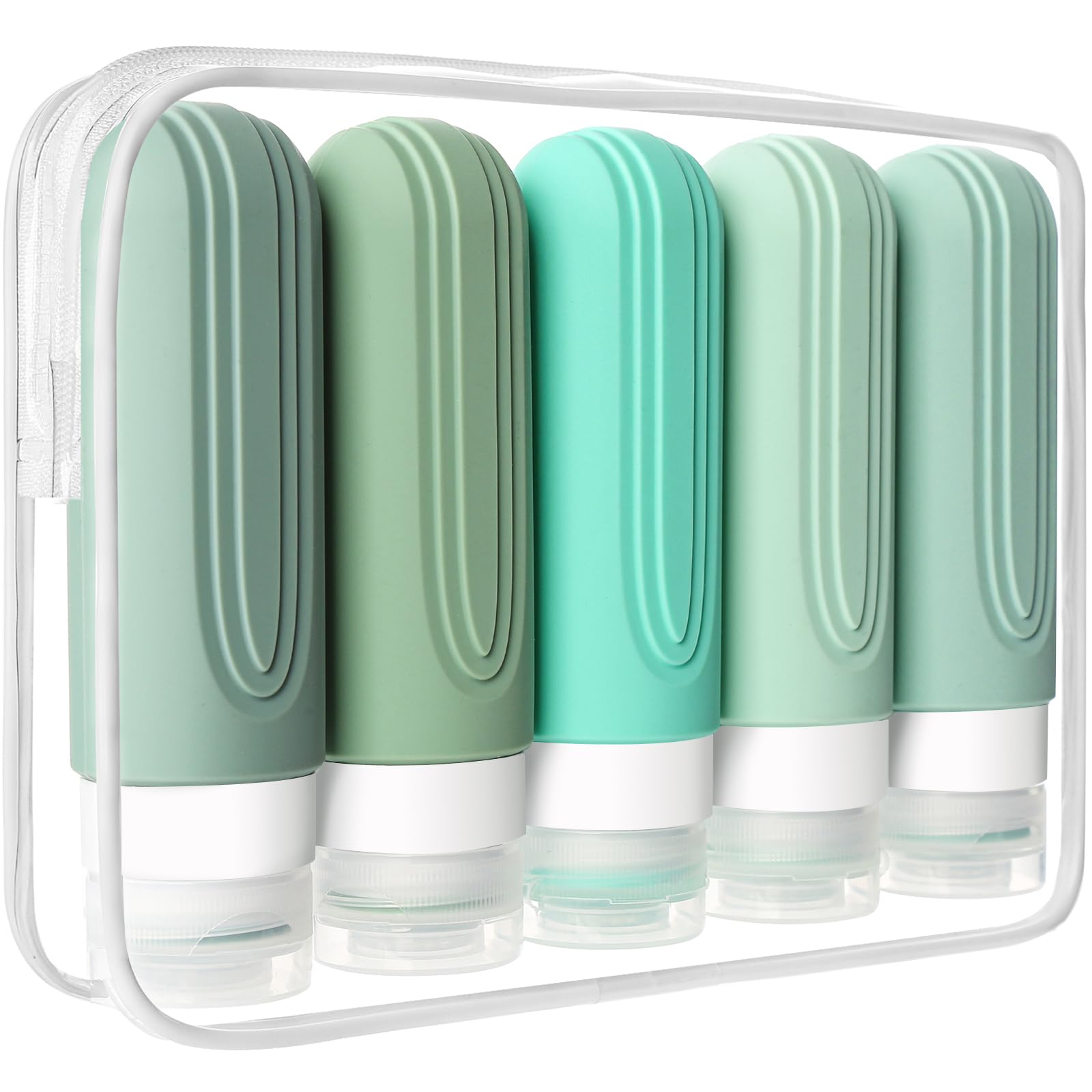 CHEODIN 5-Pack TSA Approved Leak Proof Travel Bottles for Toiletries - 3oz BPA Free Refillable Containers for Shampoo, Conditioner & Cosmetics | Perfect for Air Travel, Gym, Camping & Vacation Toiletry Organizer