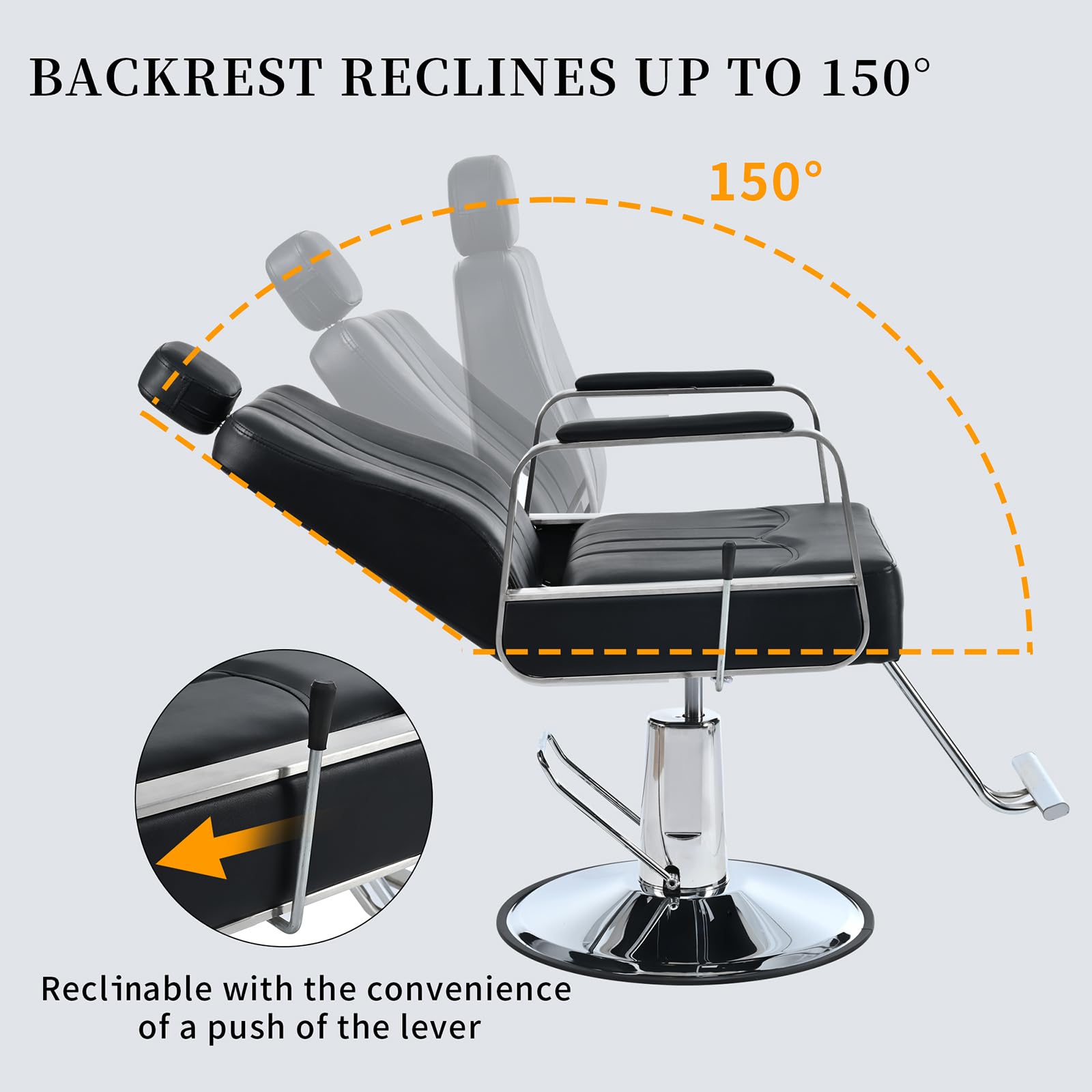 Premium Hydraulic Barber Chair - Heavy Duty Adjustable Salon Chair with 360° Swivel for Hair Stylists, Tattoo & Shampoo Services - Ideal for Professional Salons & Home Barber Studios
