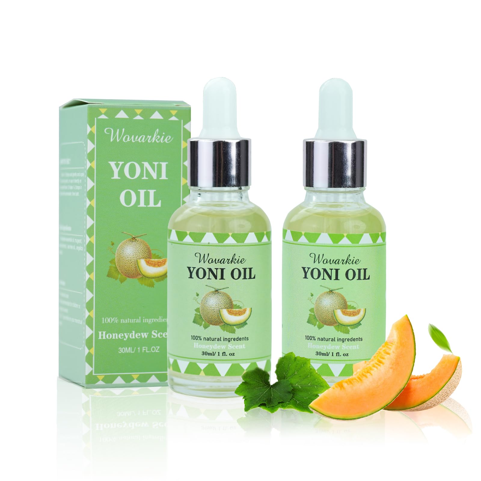 2 Packs Yoni Oil for Women - 1 fl oz/30 ml Feminine Intimate Deodorant, pH Balancing & Odor Eliminating Serum with Honeydew Essential Oils, 100% Natural Feminine Care for Daily Use & Sensitive Skin