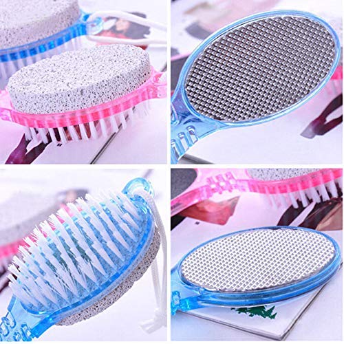 4-in-1 Multicolor Pedicure Kit with Foot File, Scrubber & Brush - 2 Pack for Smooth Feet - Perfect for Home Spa, Salon & Travel Foot Care
