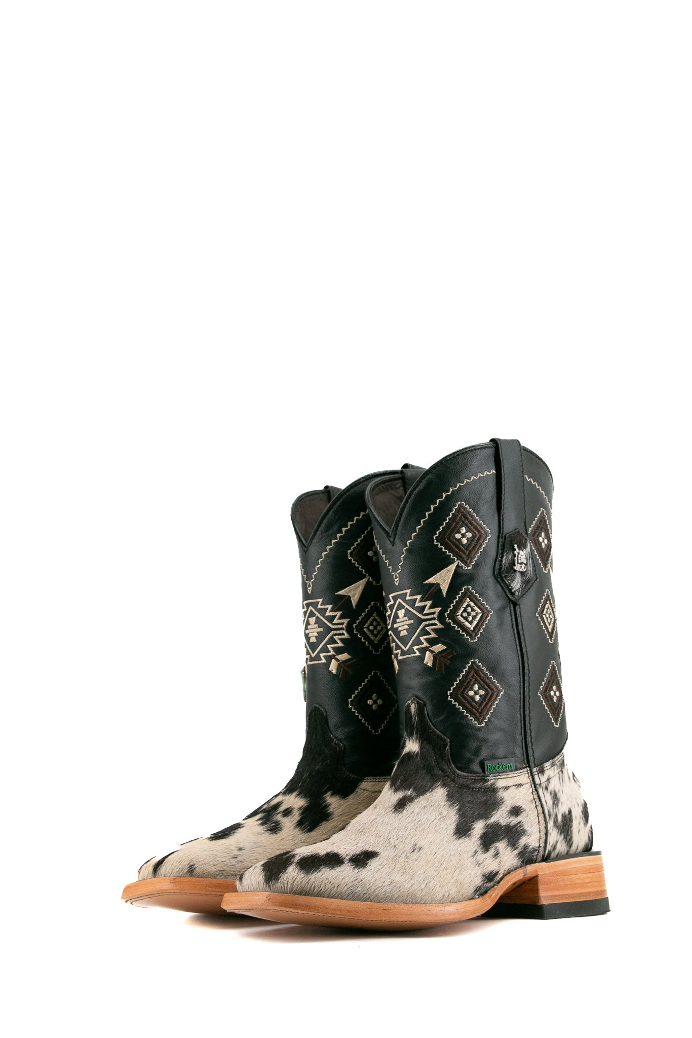 **Men's Genuine Cowhide Square Toe Cowboy Boots - Size 9 (GM21) - Western Style, Durable & Comfortable for Rodeo, Country Dance & Outdoor Adventures**