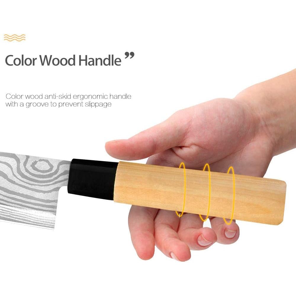 Premium Japanese Sashimi Knife - High Carbon Stainless Steel Left-Handed Chef's Knife for Sushi, Salmon & Precision Slicing - Professional Kitchen Tool for Home Cooks & Sushi Chefs - Ideal for Sashimi Preparation, Fish Filleting & Asian Cuisine