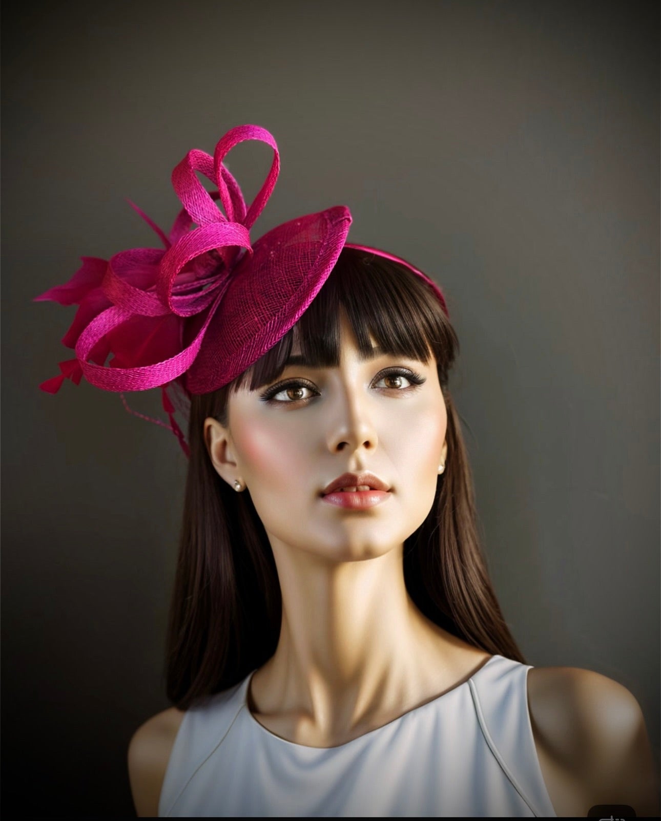 Elegant Fuchsia Tea Party Fascinator Hat for Women - Vintage Style Headpiece for Bridal Shower, Garden Party & Royal Wedding Events