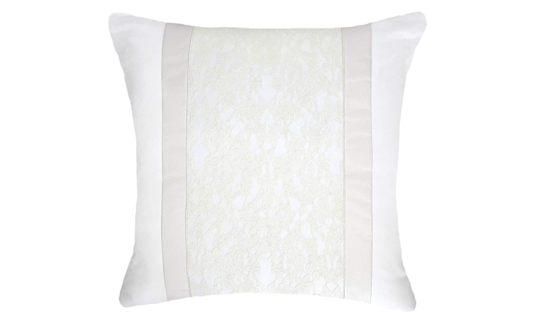 Snow White Lace Throw Pillow Cover - Handmade Bohemian Decorative Cushion Case for Living Room, Bedroom & Wedding Decor