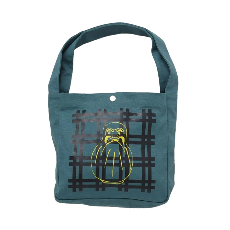 AMINA Hobo Tote Bag - Lightweight Green Daruma Design (156g) - Perfect for Work, Travel & Everyday Use