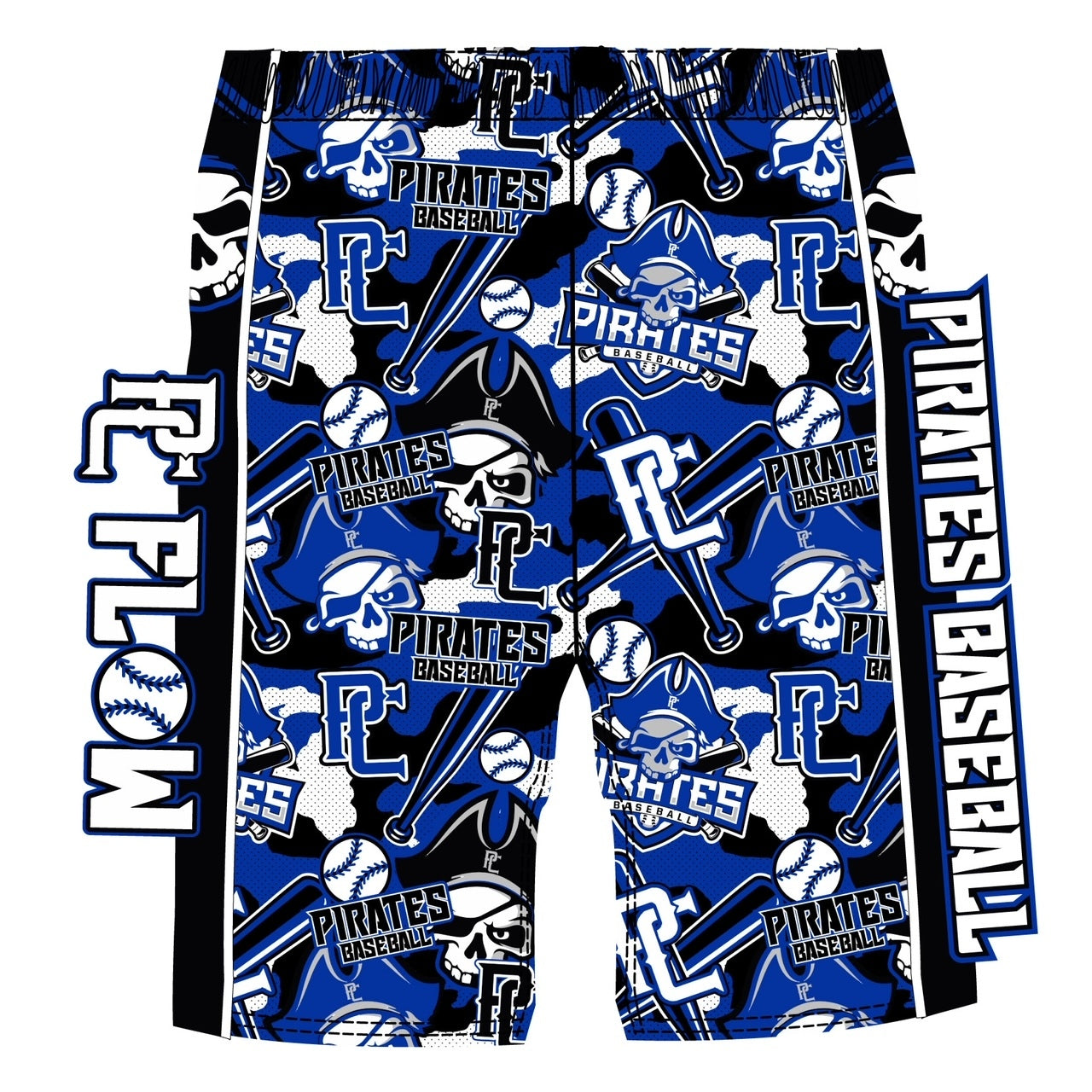 Boys & Men's Pirate Baseball Shorts - Comfortable Athletic Shorts for Baseball, Basketball & Casual Wear - Perfect for Sports, Gym & Everyday Use