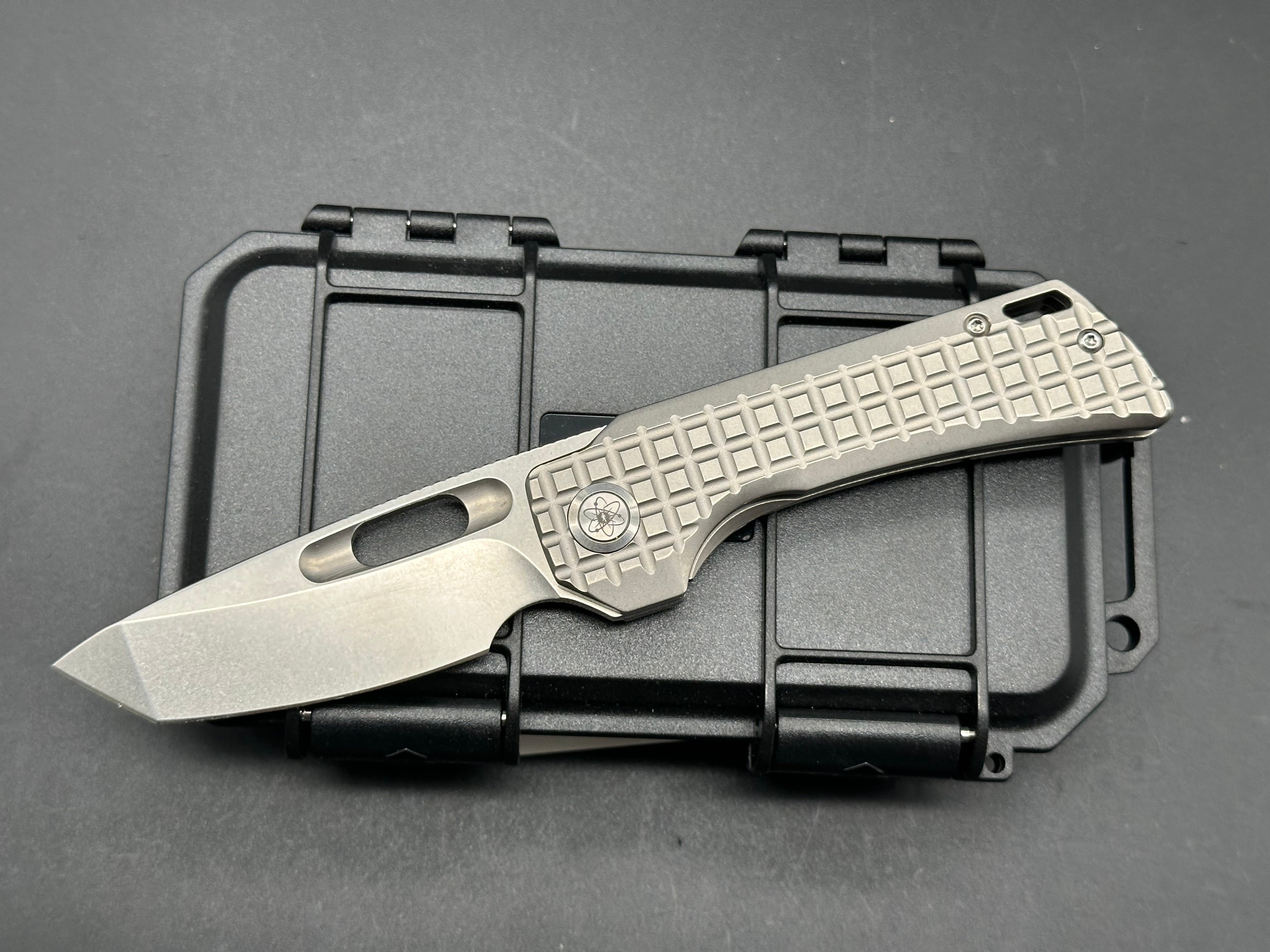 EMPEDC Nymble T 3.1 Pocket Knife - M390 Premium Steel Blade, Stonewashed Titanium Handle - EDC Gear for Outdoor Camping, Hiking & Everyday Carry