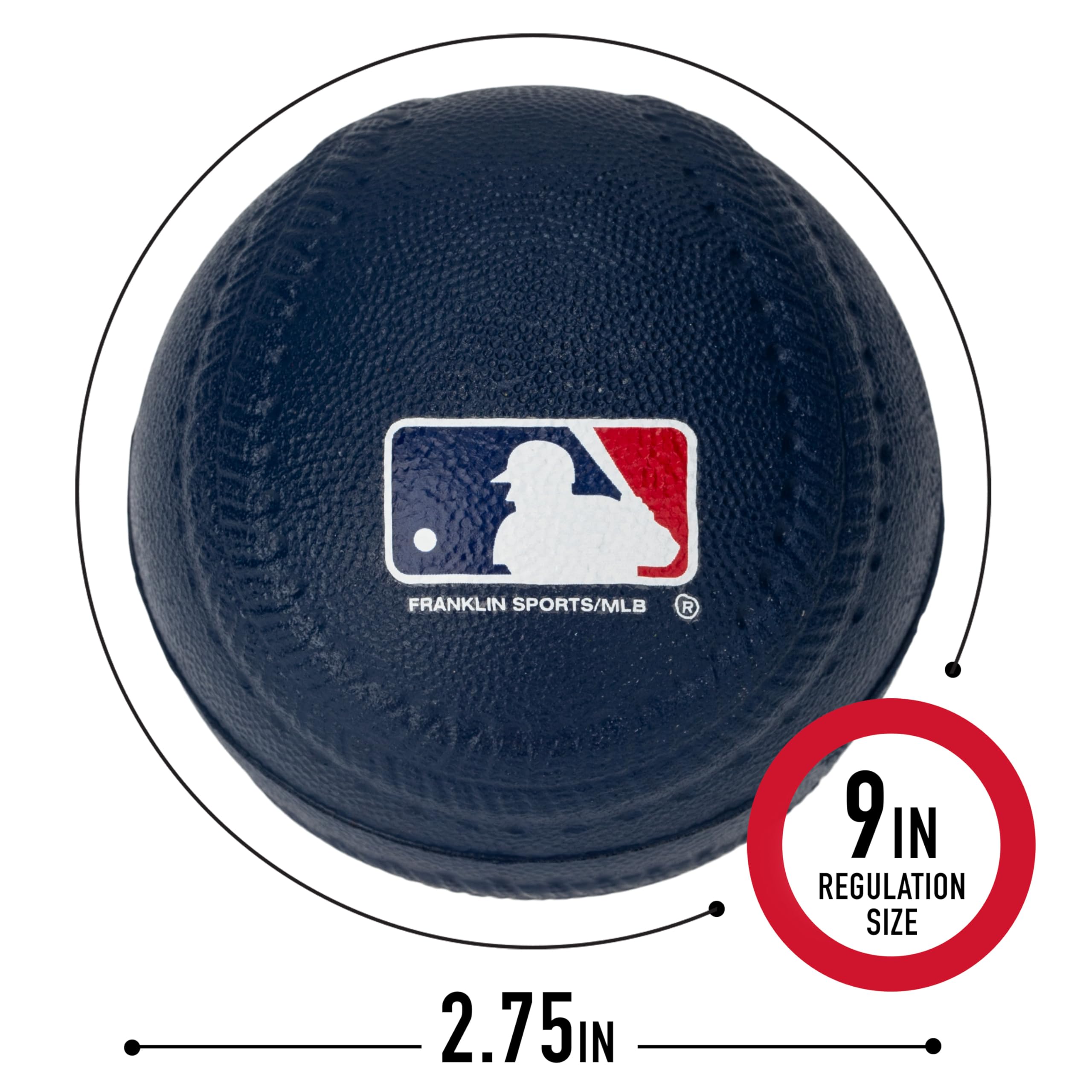 Franklin Sports Foam Baseballs - 3 Pack Soft Practice Balls for Kids Training | MLB Licensed | Safe for Indoor & Outdoor Use | Perfect for Backyard, Batting Cage & T-Ball Practice