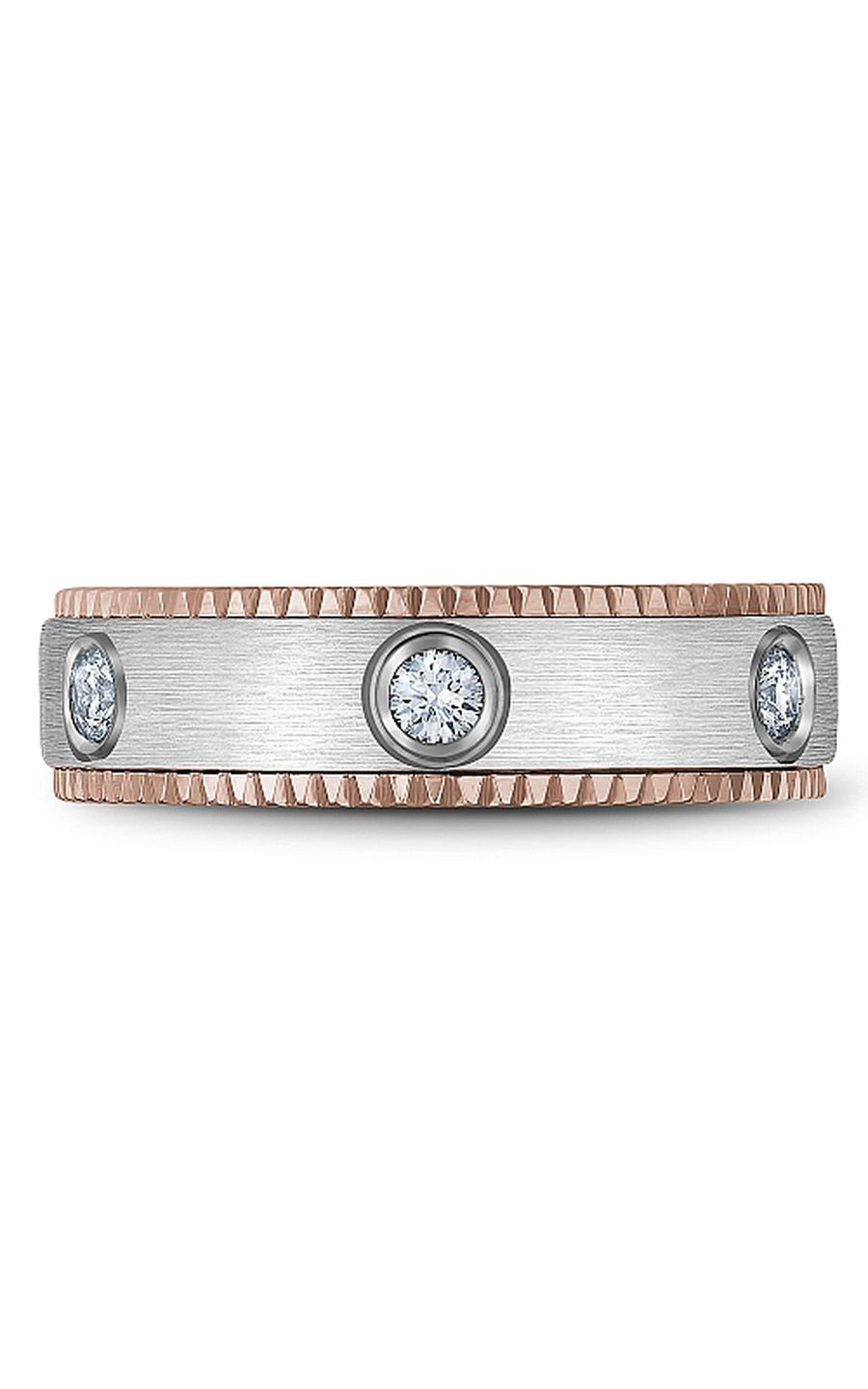 Bleu Royale Men's Wedding Band RYL 030WRD65 - 14K White Gold Diamond Ring for Grooms & Husbands - Perfect for Engagement, Anniversary & Special Occasions