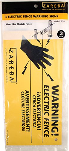 Zareba Electric Fence Warning Signs - Durable Safety Signs for Livestock & Property Protection - Perfect for Farms, Ranches & Secure Areas