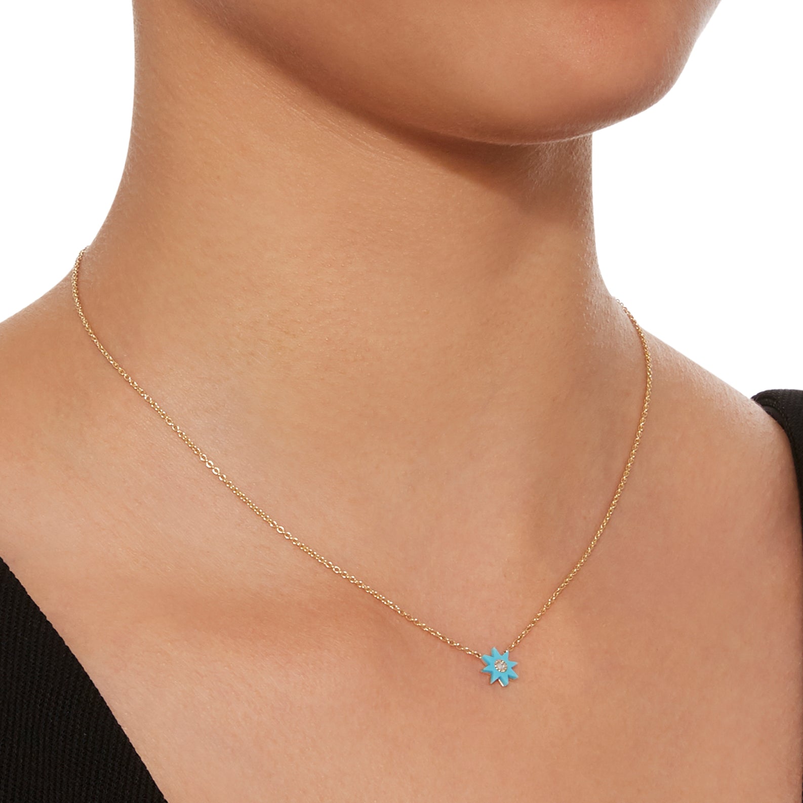 Twinkle Hard Stone Necklace for Women - Natural Gemstone Pendant Jewelry in 4 Colors (Amber, Lapis, Onyx, Rose Quartz) - Perfect for Gifts, Parties & Everyday Wear