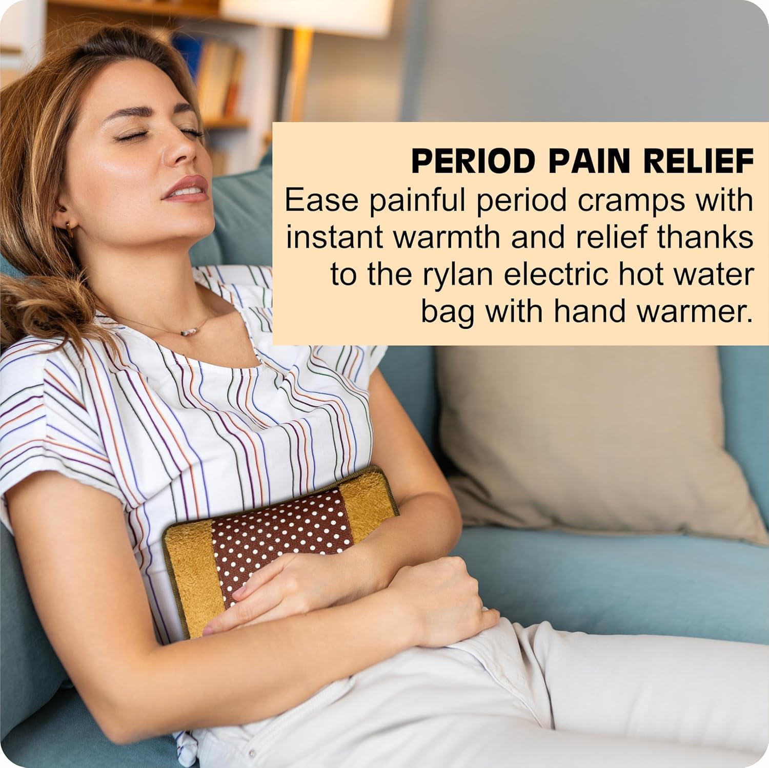 TEKCOOL Electric Heating Pad & Hot Water Bag for Pain Relief - Reusable Heat Therapy Pouch for Back, Shoulder, Menstrual Cramps - Portable Warm Compress for Home & Office Use