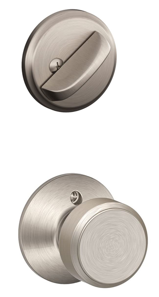 Schlage F59BWE619 Satin Nickel Bowery Door Handle Set - Secure & Stylish Entry for Homes & Offices