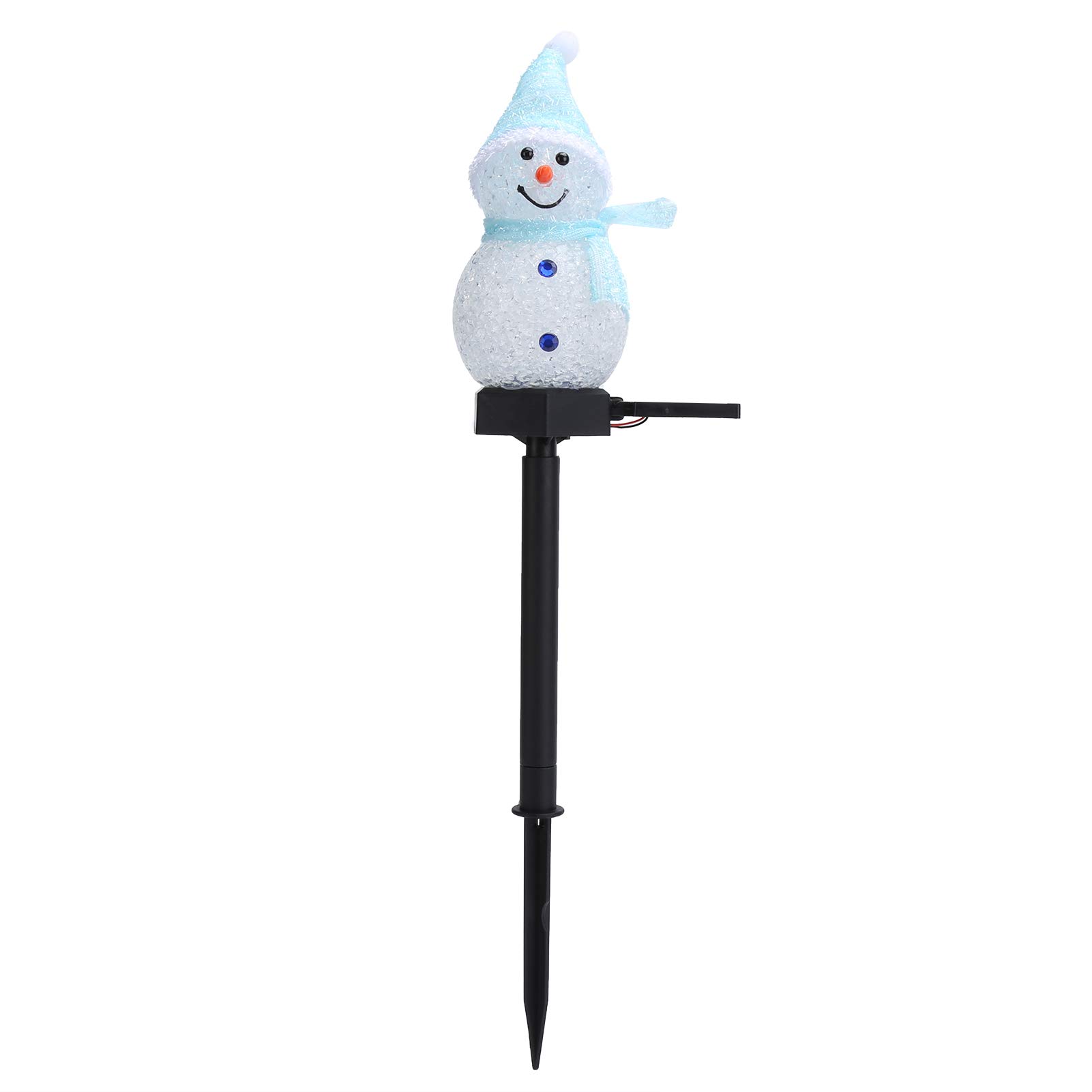 Acouto Snowman LED Solar Light - Outdoor Christmas Decoration for Garden, Yard, Patio, Walkway & Driveway | Weatherproof Landscape Lighting with Blue Glow (Perfect for Holiday Decor & Winter Pathway Illumination)