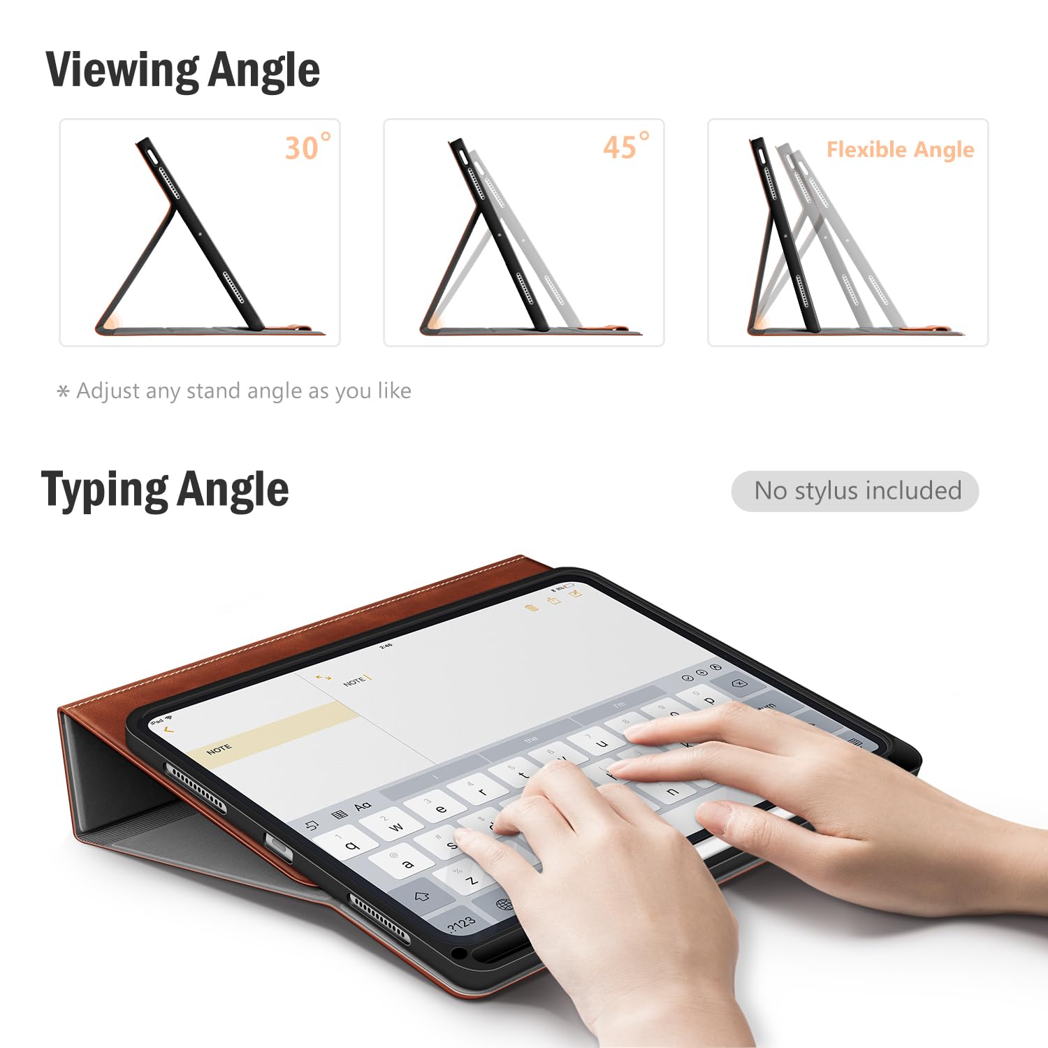 Premium PU Leather iPad Air 13 Inch Case (2025 M3/2024 M2) with Pencil Holder - Compatible with Apple Pencil Pro & USB-C Pencil, Auto Sleep/Wake Function - Protective Cover for iPad Air 13