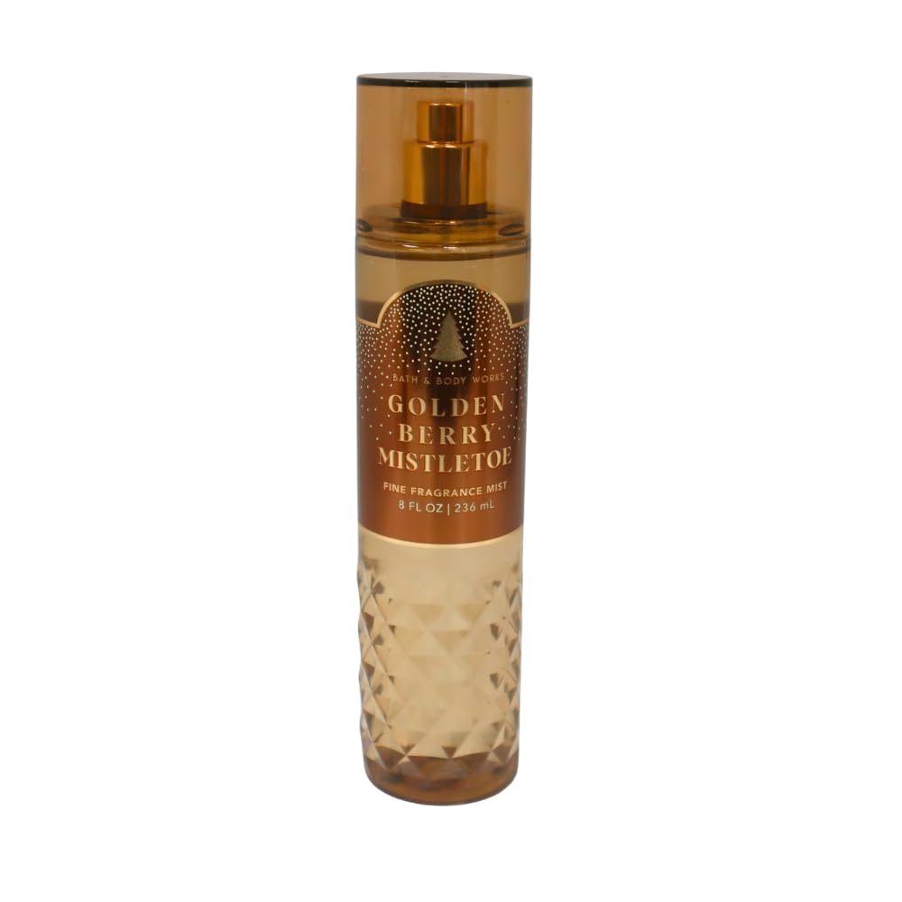 Bath & Body Works GOLDEN BERRY MISTLETOE 3-Piece Gift Set with Blue Bow - Holiday Body Mist, Body Cream & Body Wash (Full Size) - Perfect for Christmas Gifts, Stocking Stuffers & Self-Care Pampering