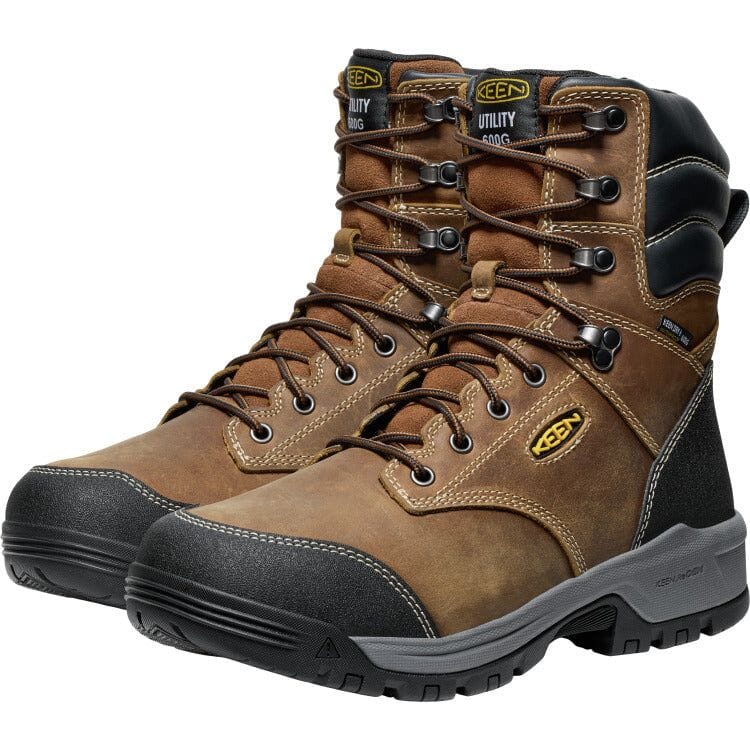 KEEN EVANSTON 8 Insulated Waterproof Soft Toe Boot for Men - Medium & Wide Width | Winter Hiking, Snow Work & Outdoor Activities