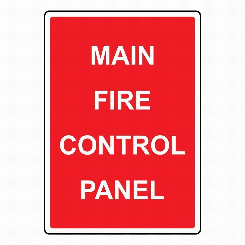 Danger Warning Caution Fire Control Panel Sign - 8x12 Inch Metal Tin Wall Art for Garage, Workshop & Industrial Safety Decoration