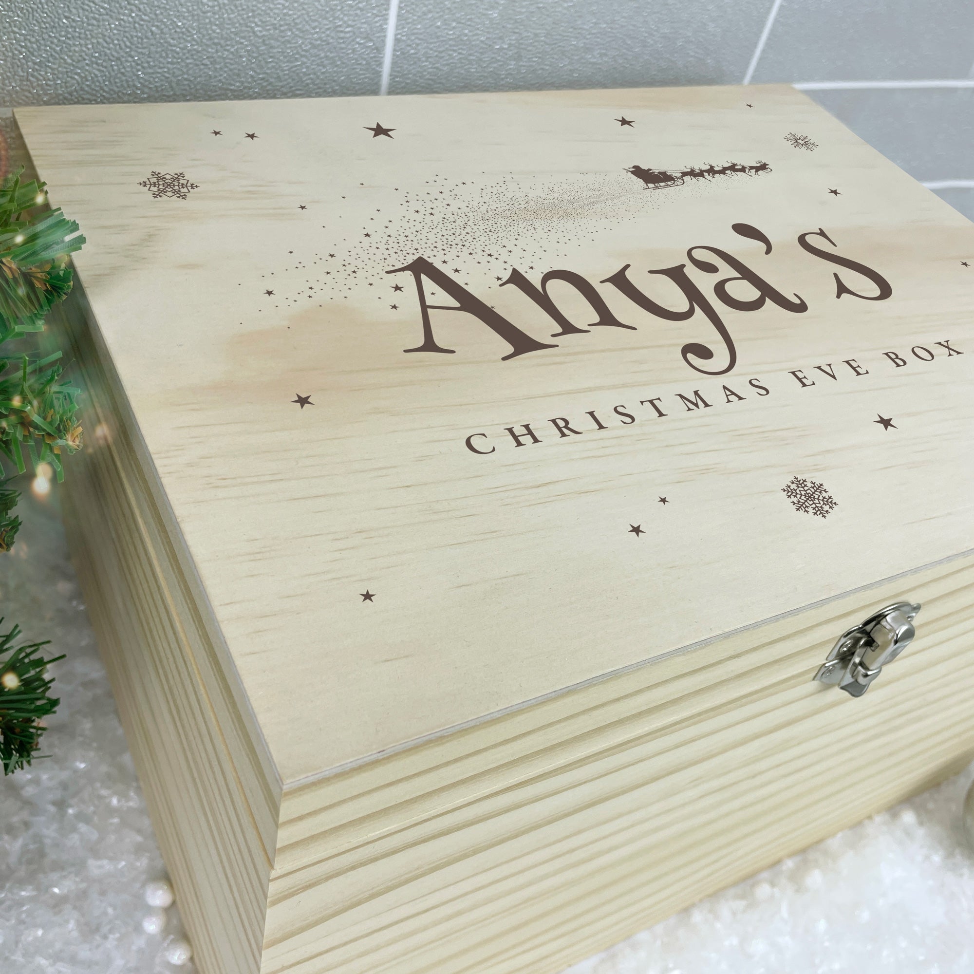 Personalized Santa Sleigh Christmas Eve Gift Box - 5 Sizes (16cm, 20cm, 26cm, 30cm, 36cm) - Perfect for Holiday Surprises, Christmas Countdown & Family Traditions