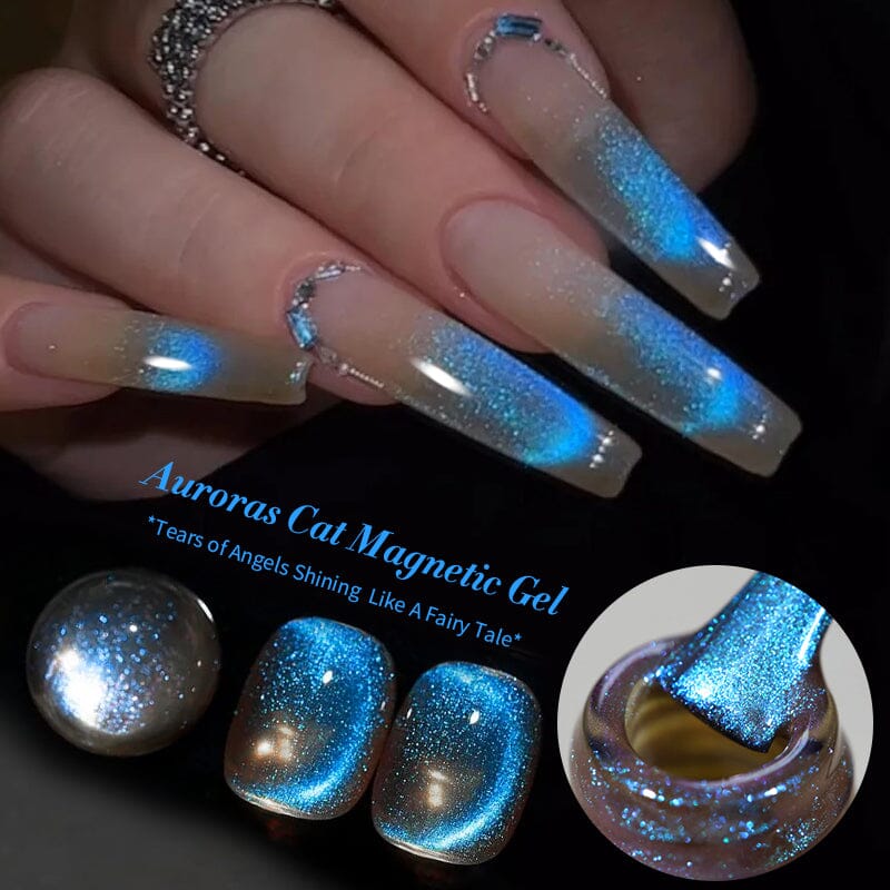 Auroras Cat Magnetic Gel Polish MY90 Angel Tears 10ml - Long-Lasting Nail Polish for Salon & Home Manicures - Perfect for Special Occasions & Everyday Wear